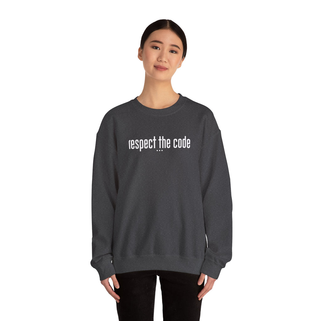 White "Respect the Code" Crewneck Sweatshirt