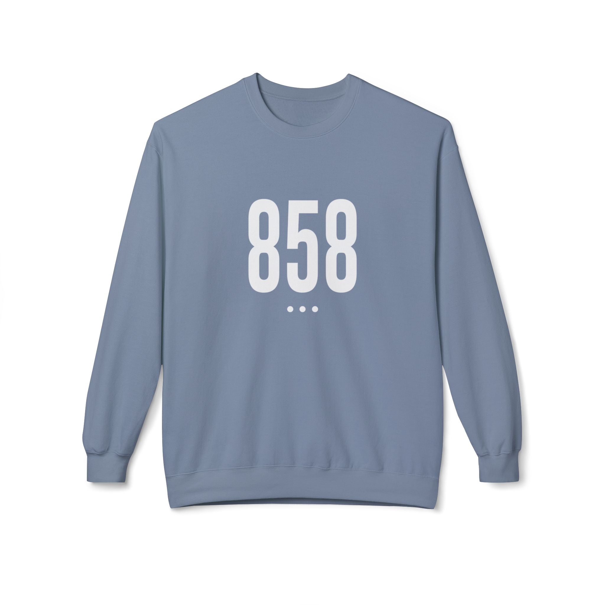 858 White Logo Front Crewneck Sweatshirt