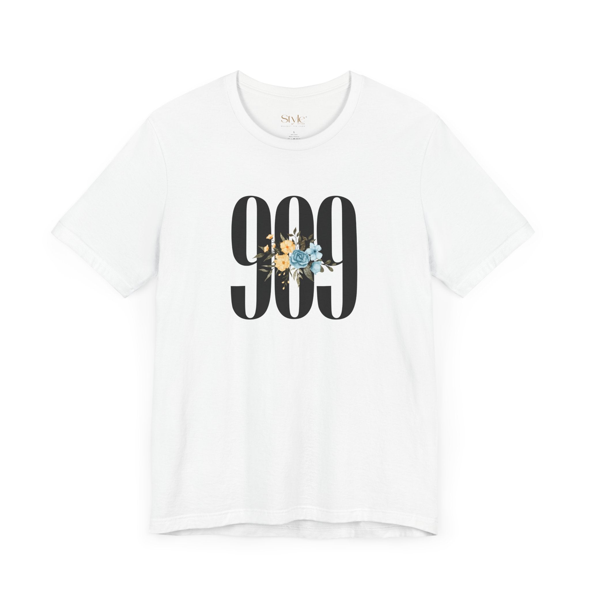 Floral 909 Unisex Tee - Casual, Gift, Birthday, Floral Design, Vintage Style