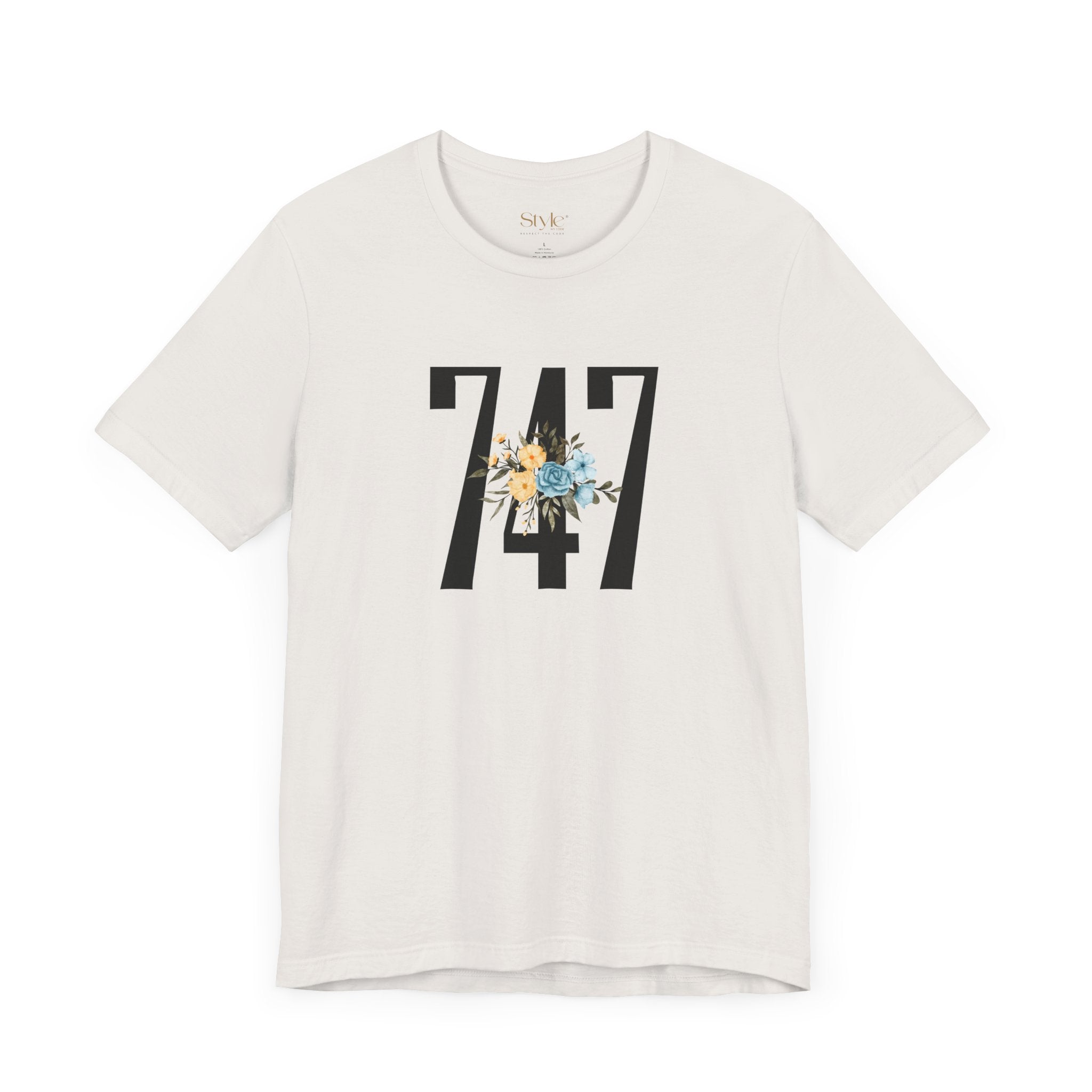 Floral 747 Unisex Tee - Casual, Gift, Birthday, Floral Design, Vintage Style