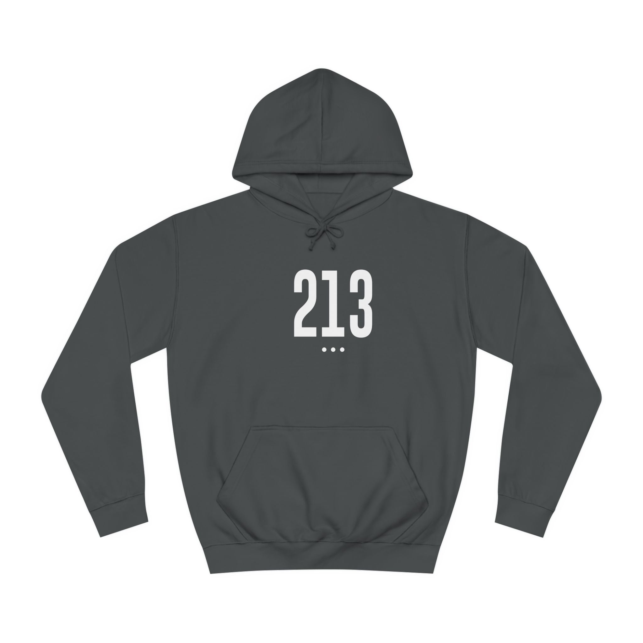 213 White Logo Front Unisex College Hoodie