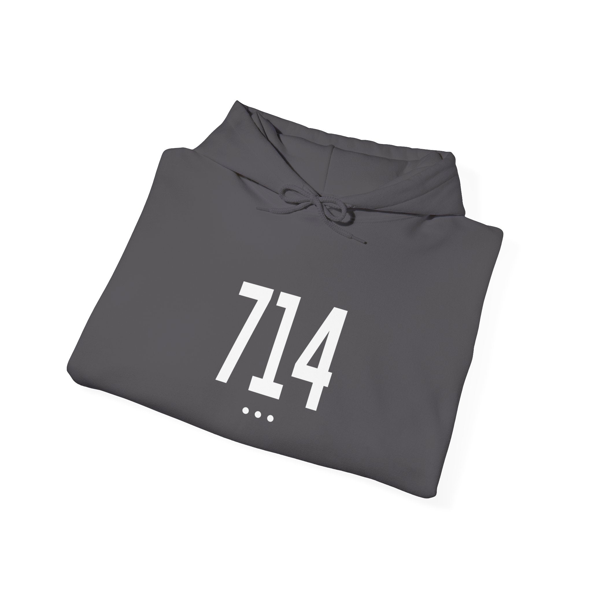 714 White Logo Front Hoodie