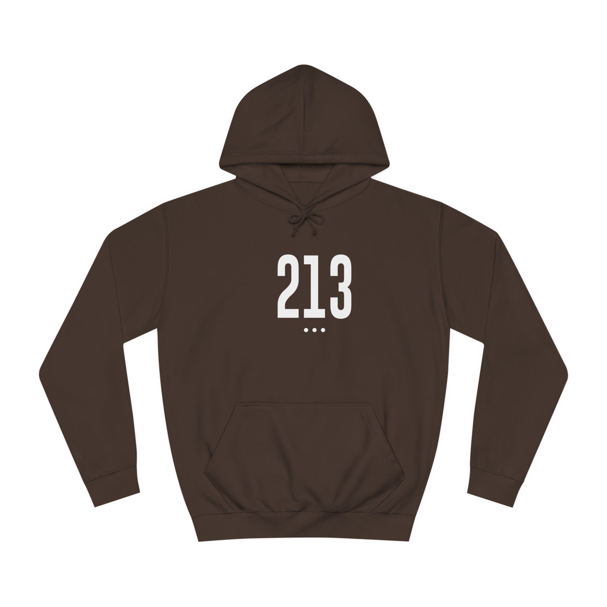 213 White Logo Front Unisex College Hoodie