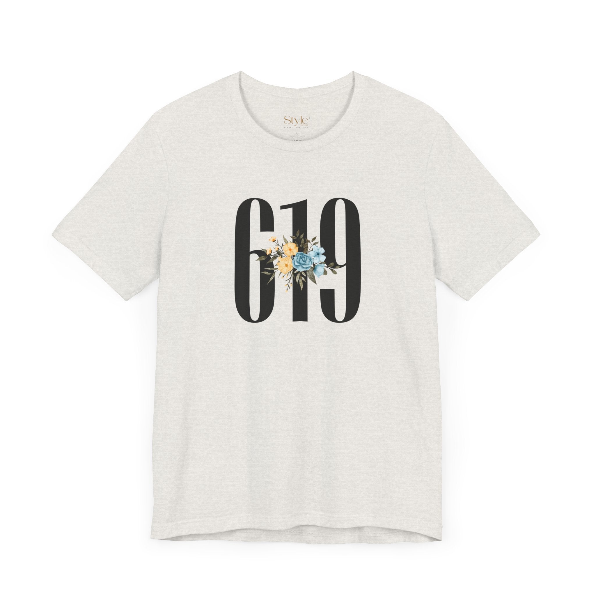 Floral 619 Unisex Tee - Casual, Gift, Birthday, Floral Design, Vintage Style