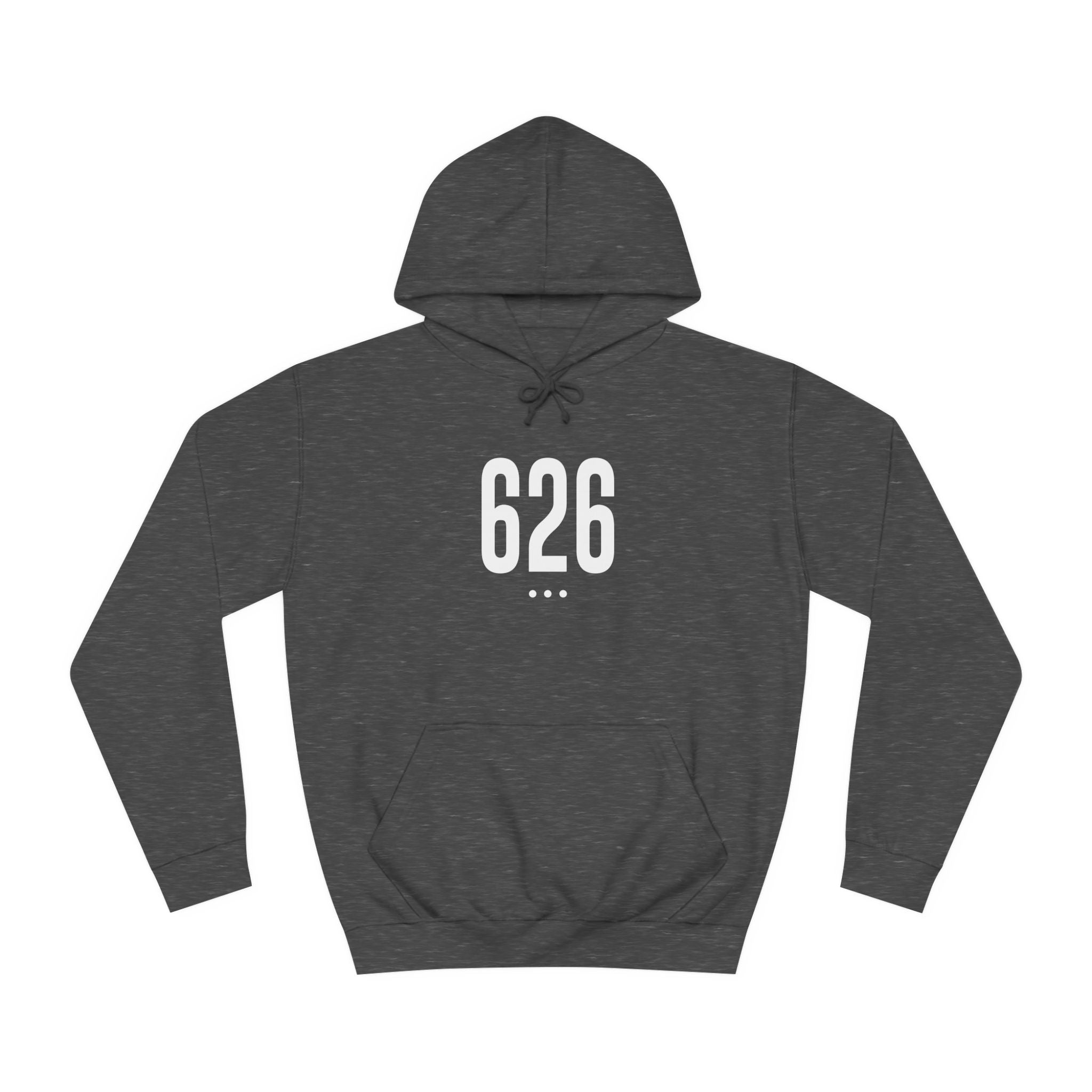 626 White Logo Front Unisex College Hoodie