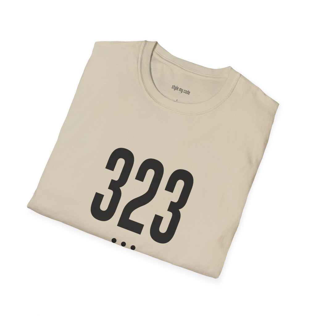 323 Black Logo Front T-Shirt