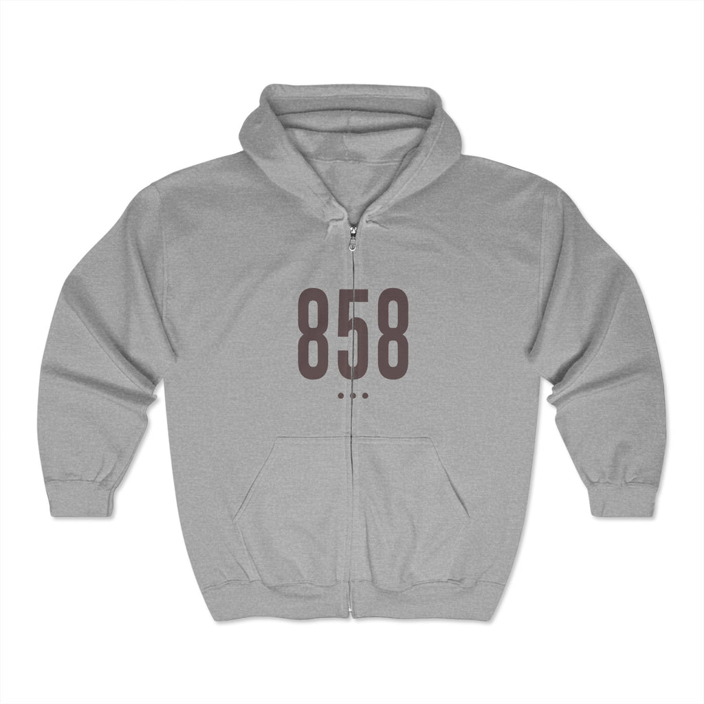 858 Logo Front Zip Hoodie