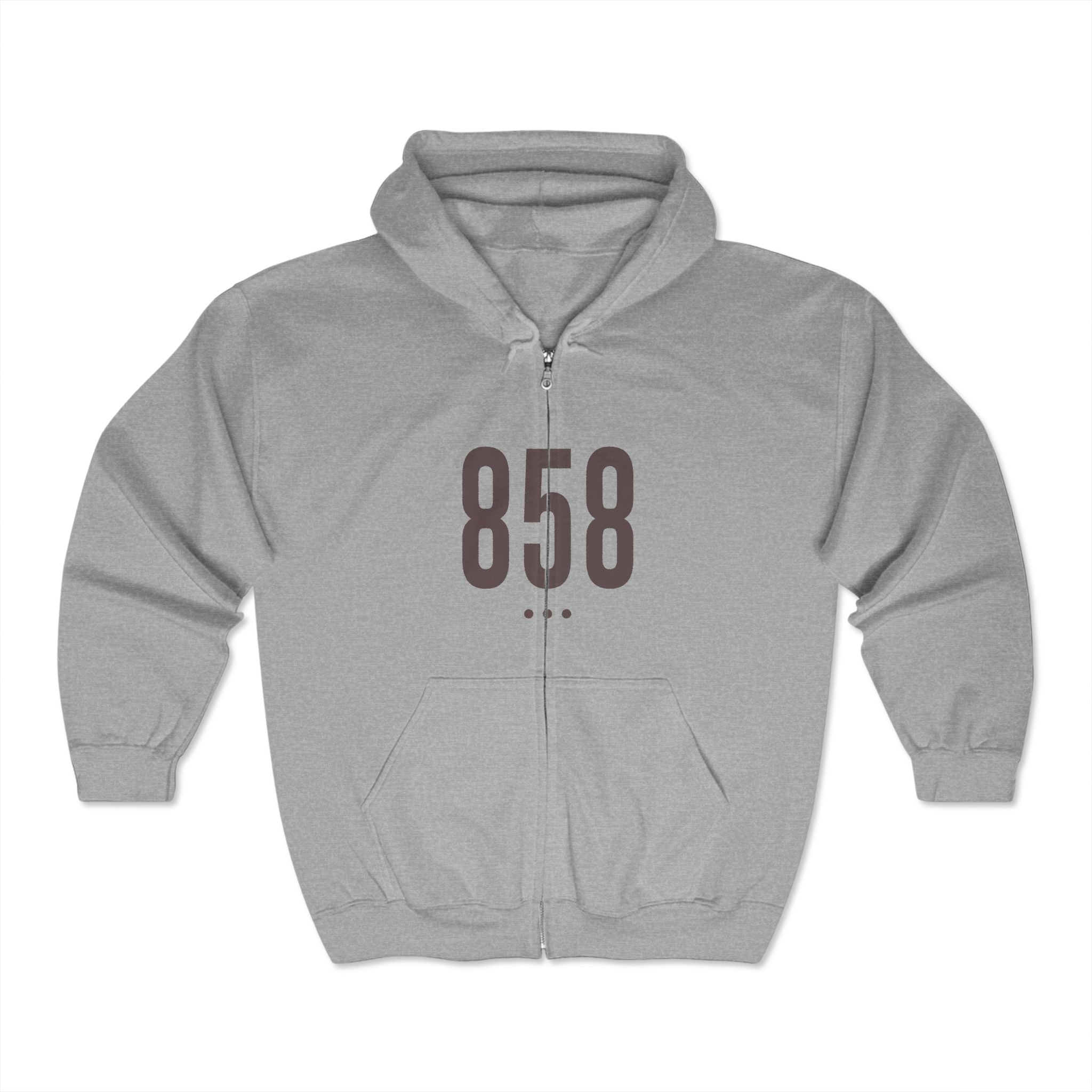 858 Logo Front Zip Hoodie