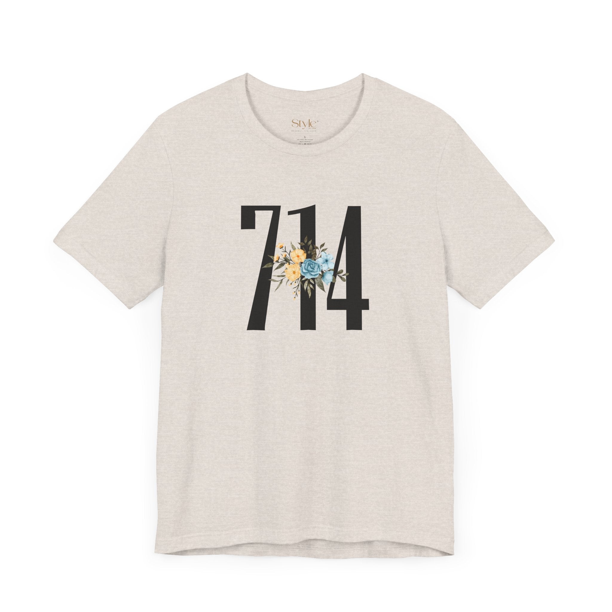 Floral 714 Unisex Tee - Casual, Gift, Birthday, Floral Design, Vintage Style