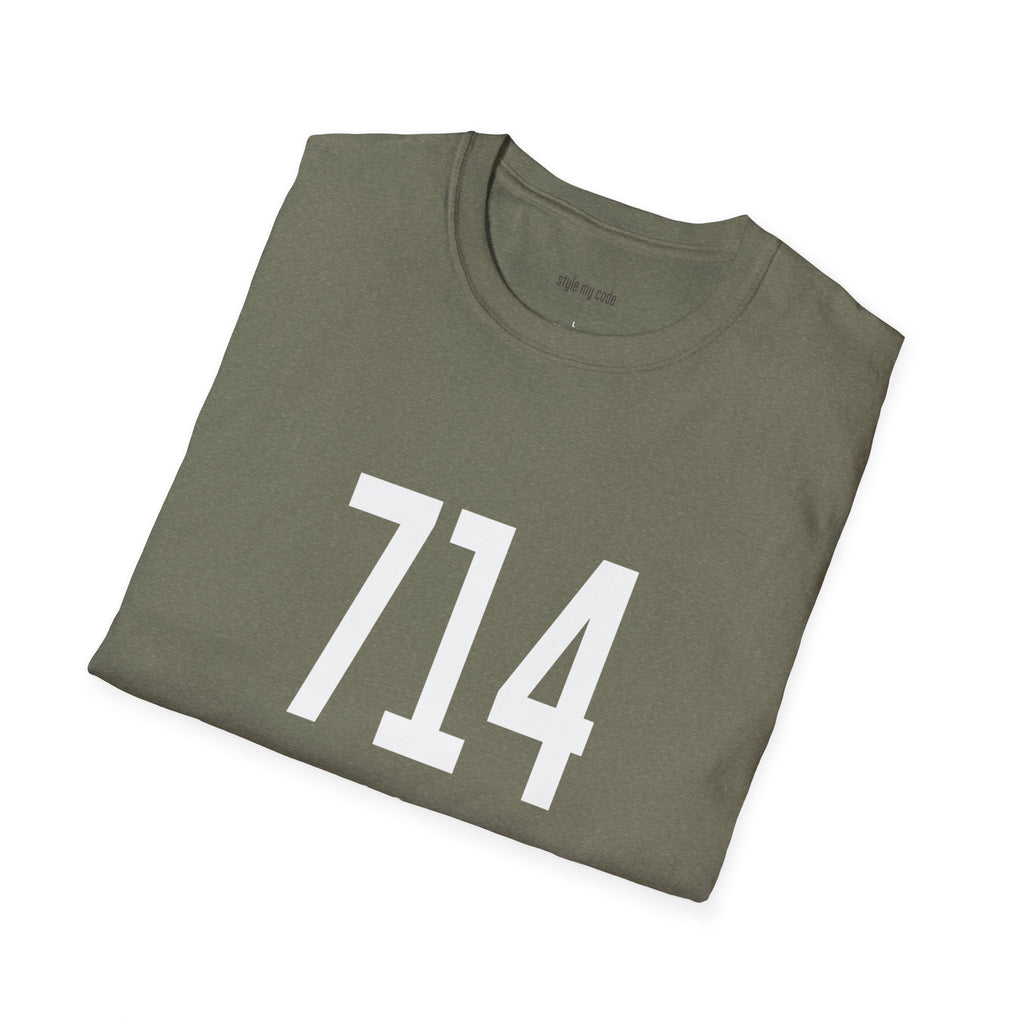 714 White Logo Front T-Shirt