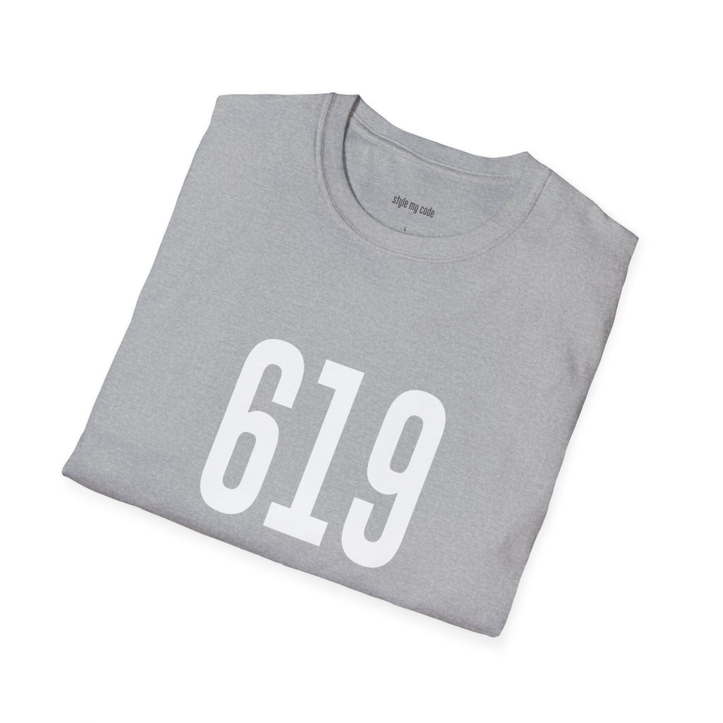 619 White Logo Front Unisex Softstyle T-Shirt