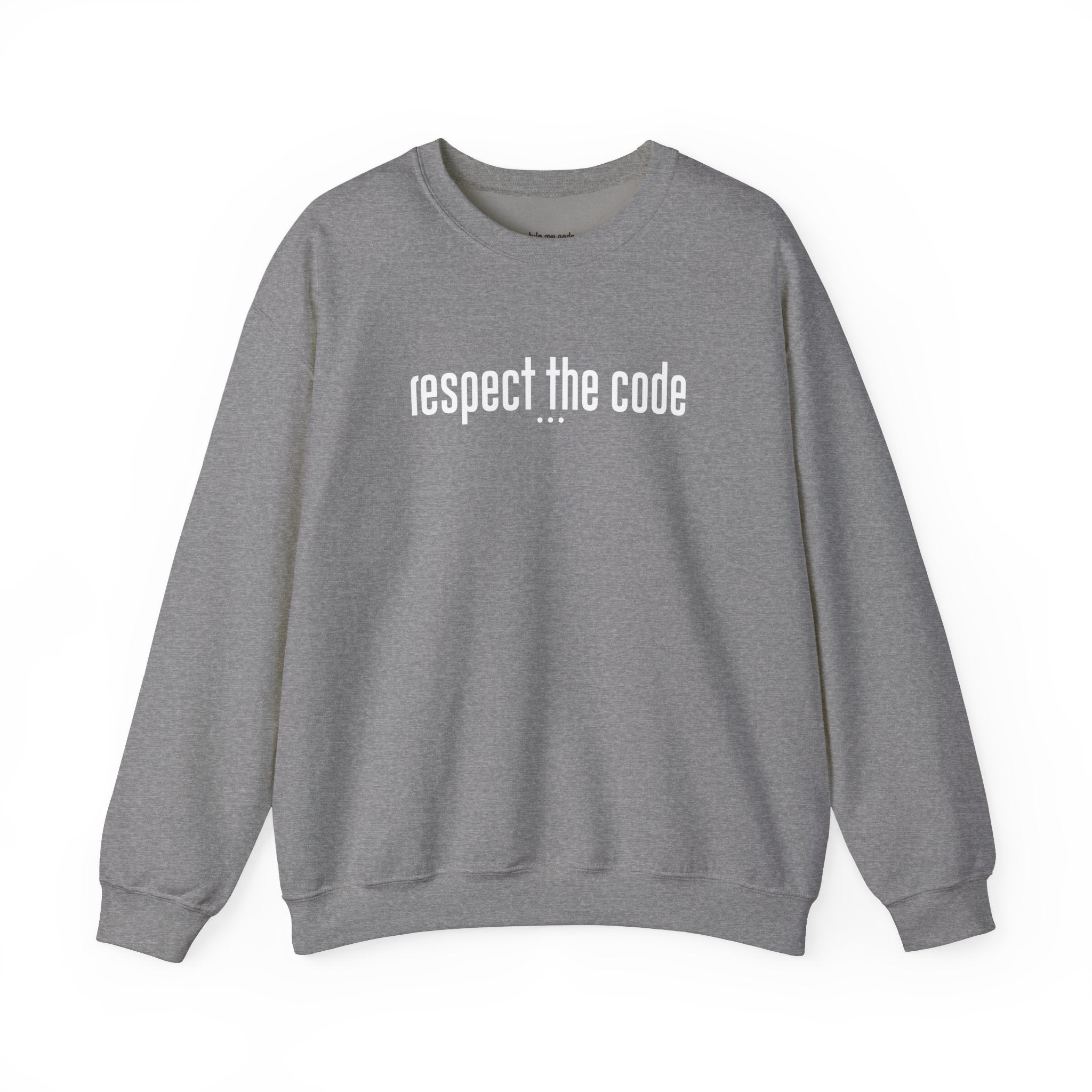 White "Respect the Code" Crewneck Sweatshirt