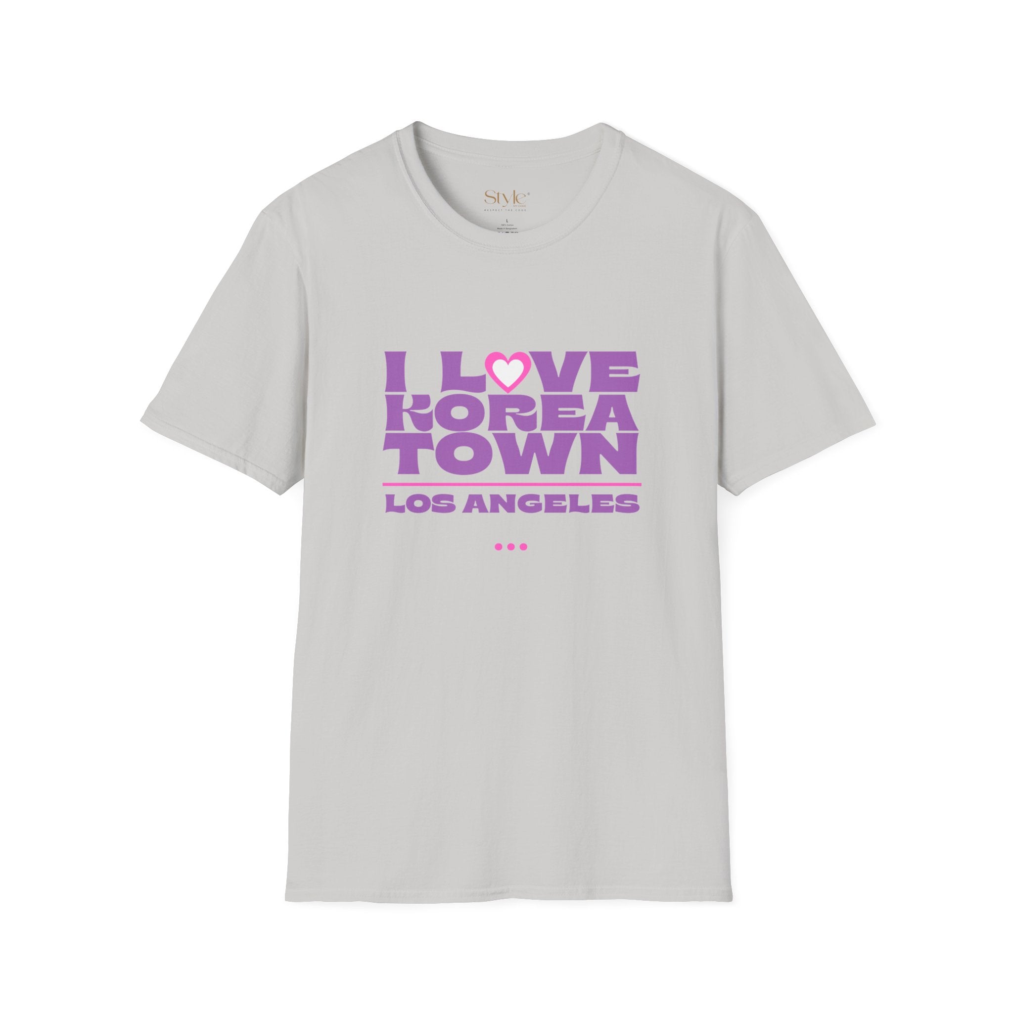 I Love Koreatown Unisex Softstyle T-Shirt - Casual Gift, Travel Souvenir, Korean Culture Tee, Streetwear Style, Los Angeles Apparel
