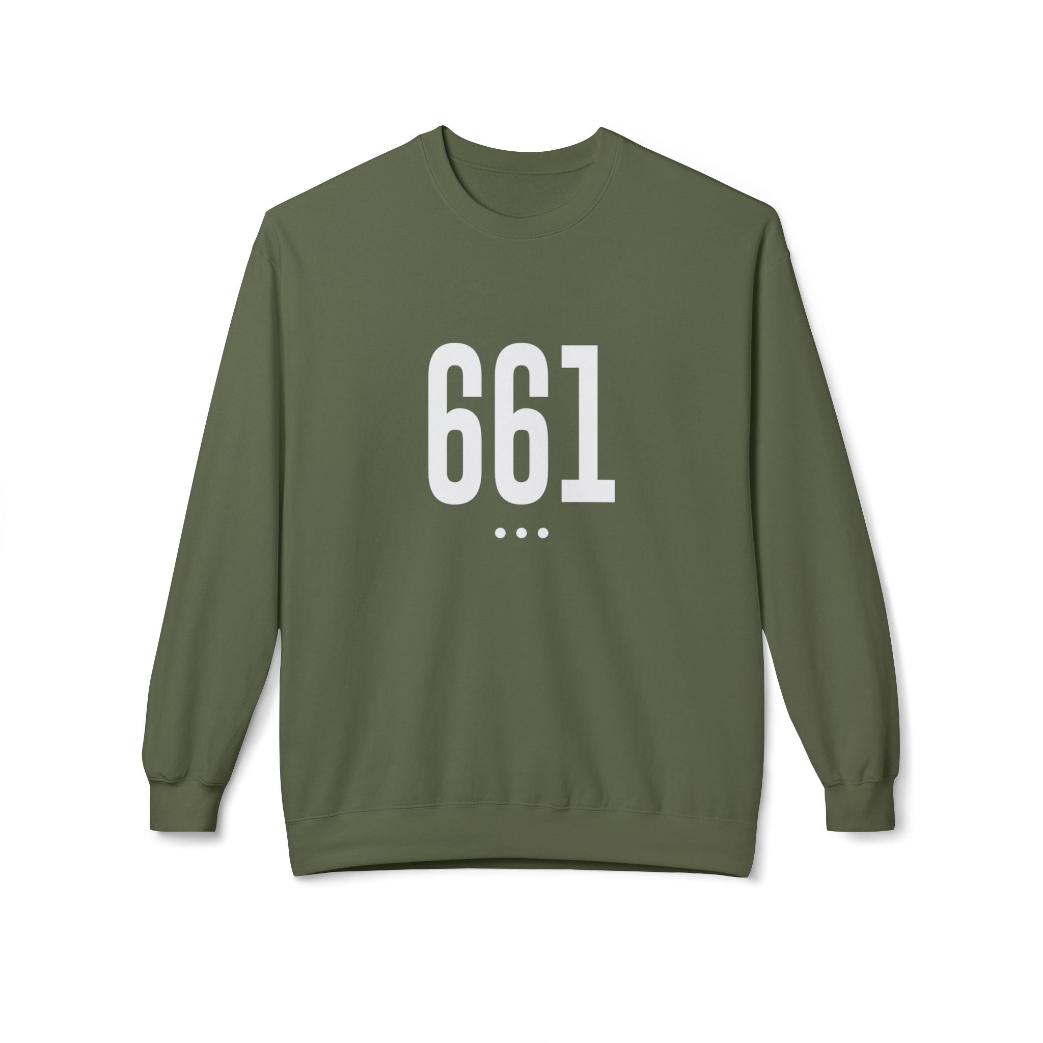 661 Unisex White Logo Front Crewneck Sweatshirt