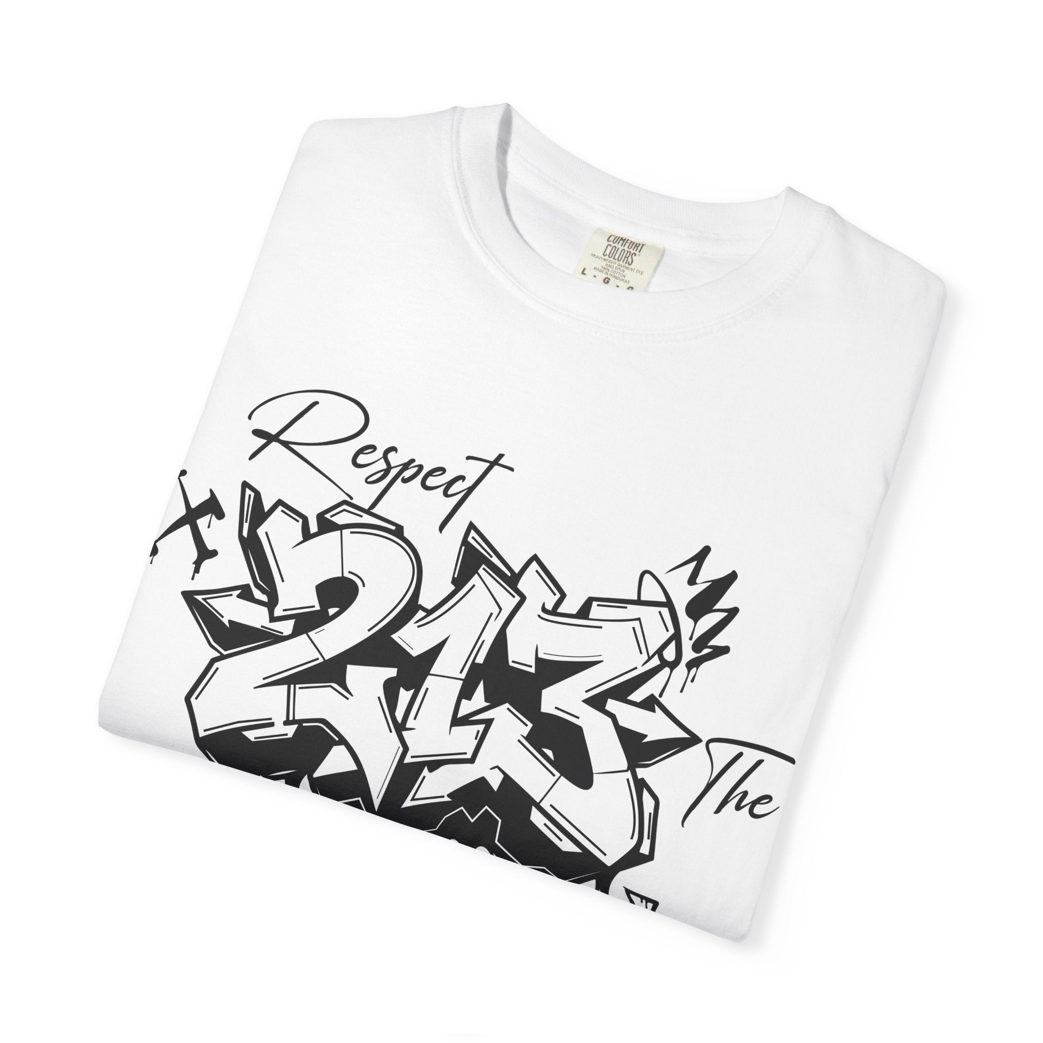 Respect the Code 213 Black and White Graffiti T-Shirt