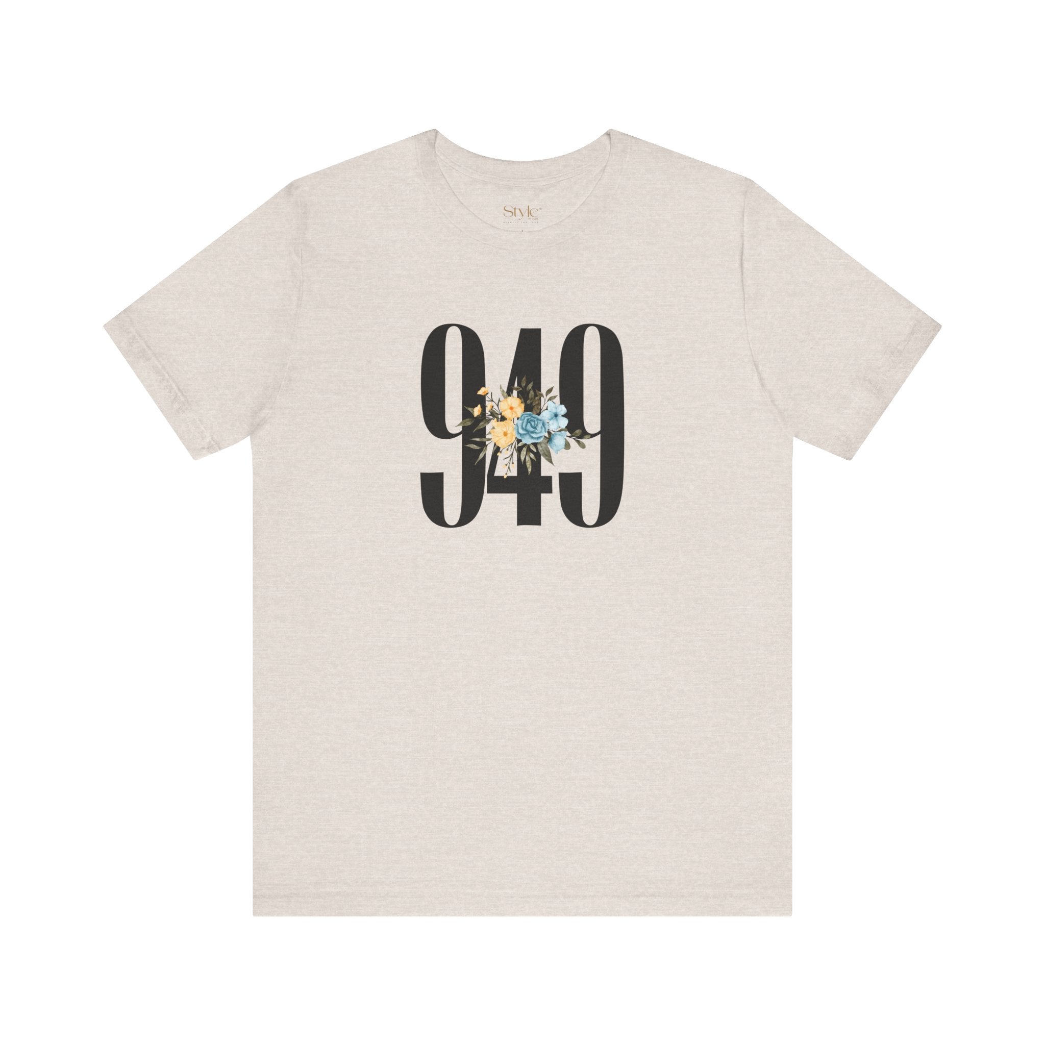 Floral 949 Unisex Tee - Casual, Gift, Birthday, Floral Design, Vintage Style