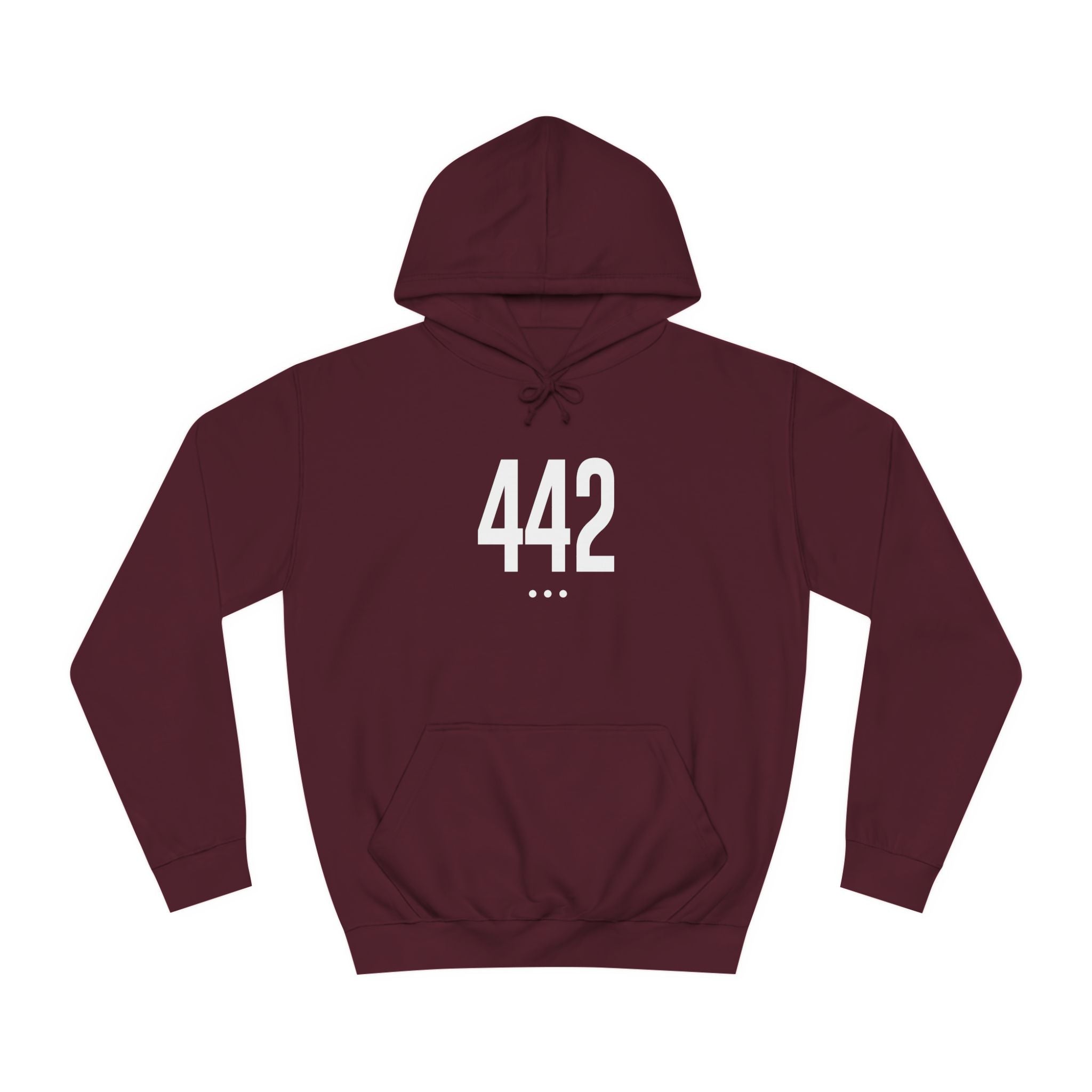 442 White Logo Front Unisex College Hoodie