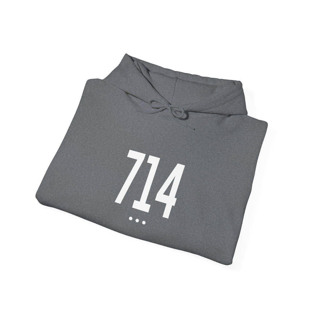 714 White Logo Front Hoodie