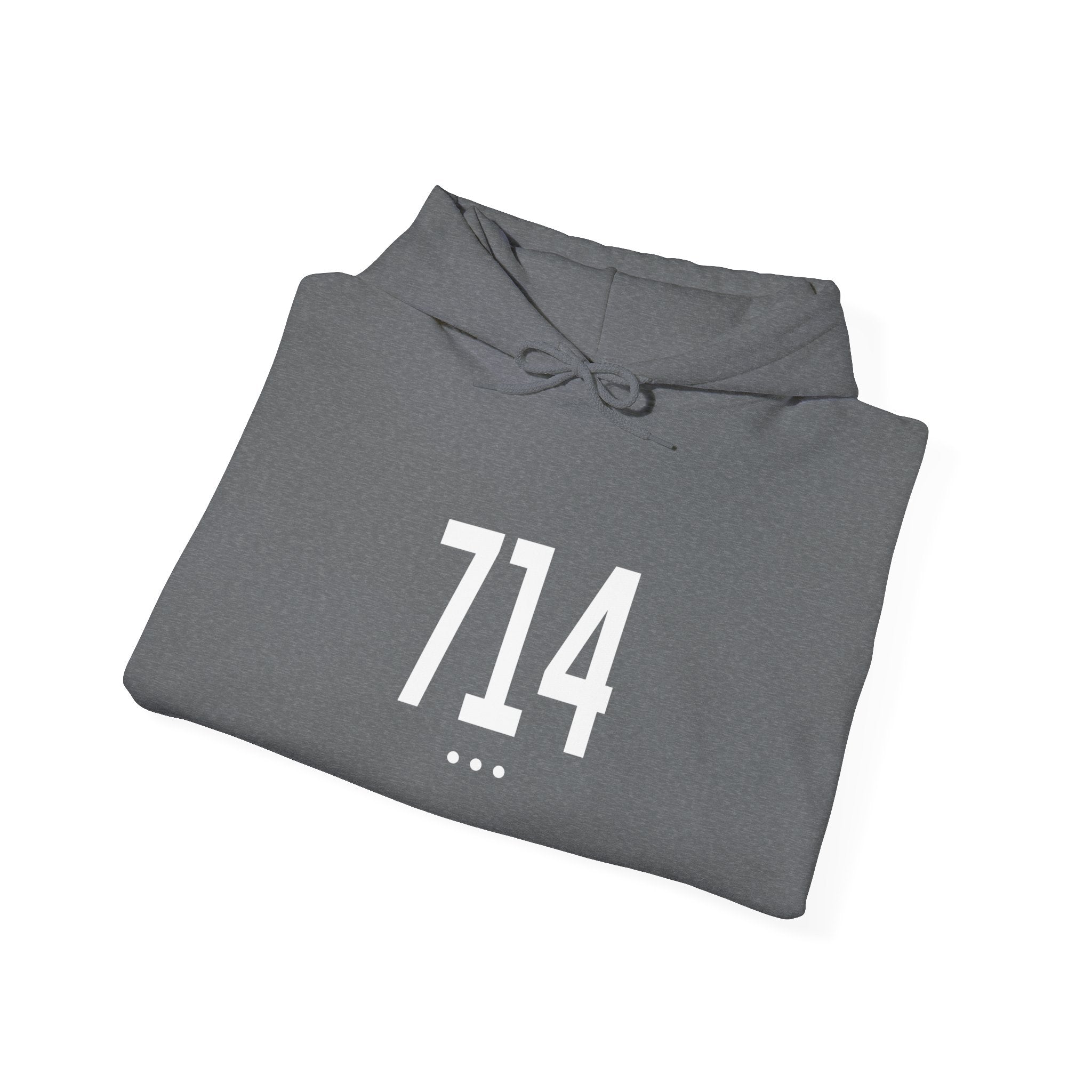 714 White Logo Front Hoodie