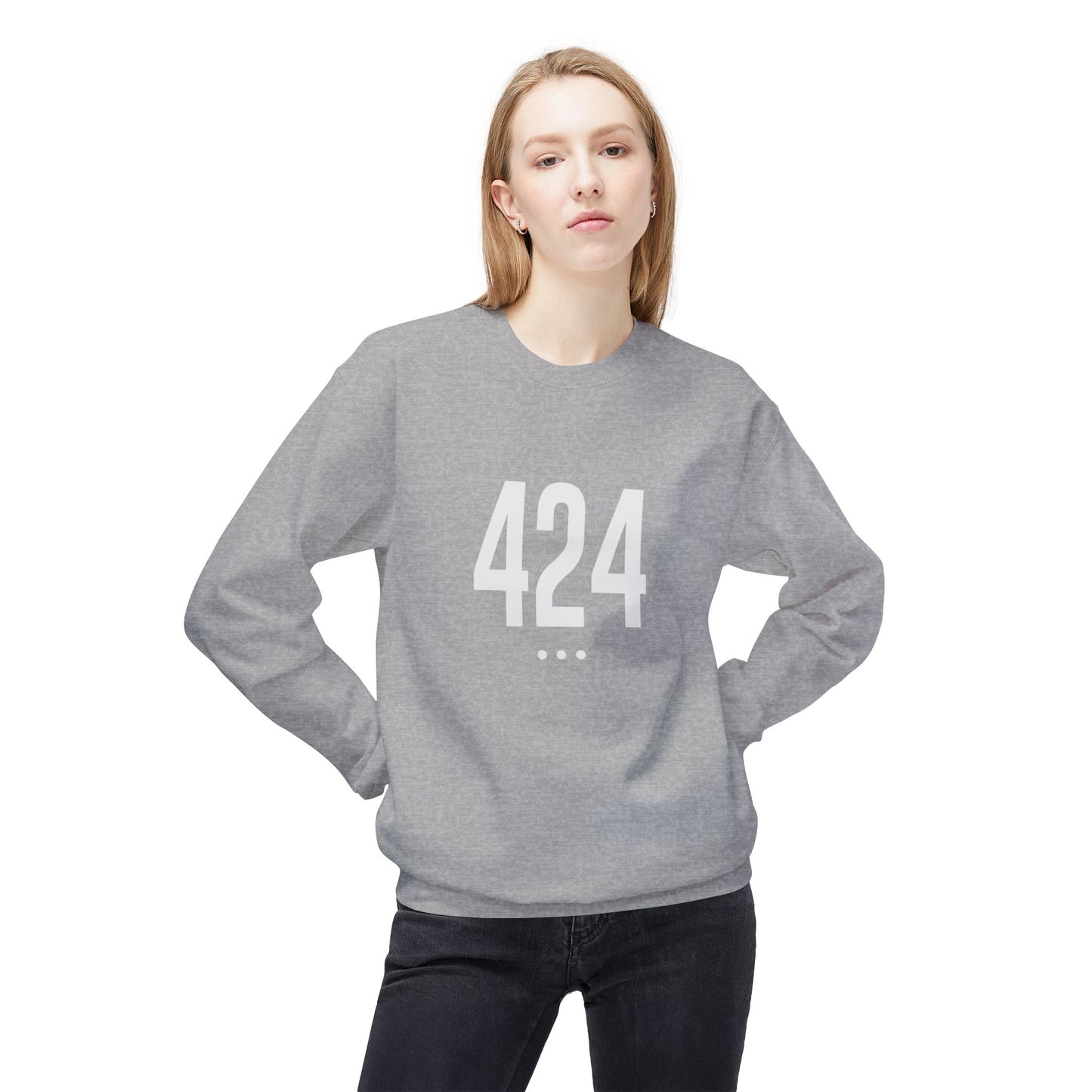 424 White Logo Front Unisex Sweatshirt