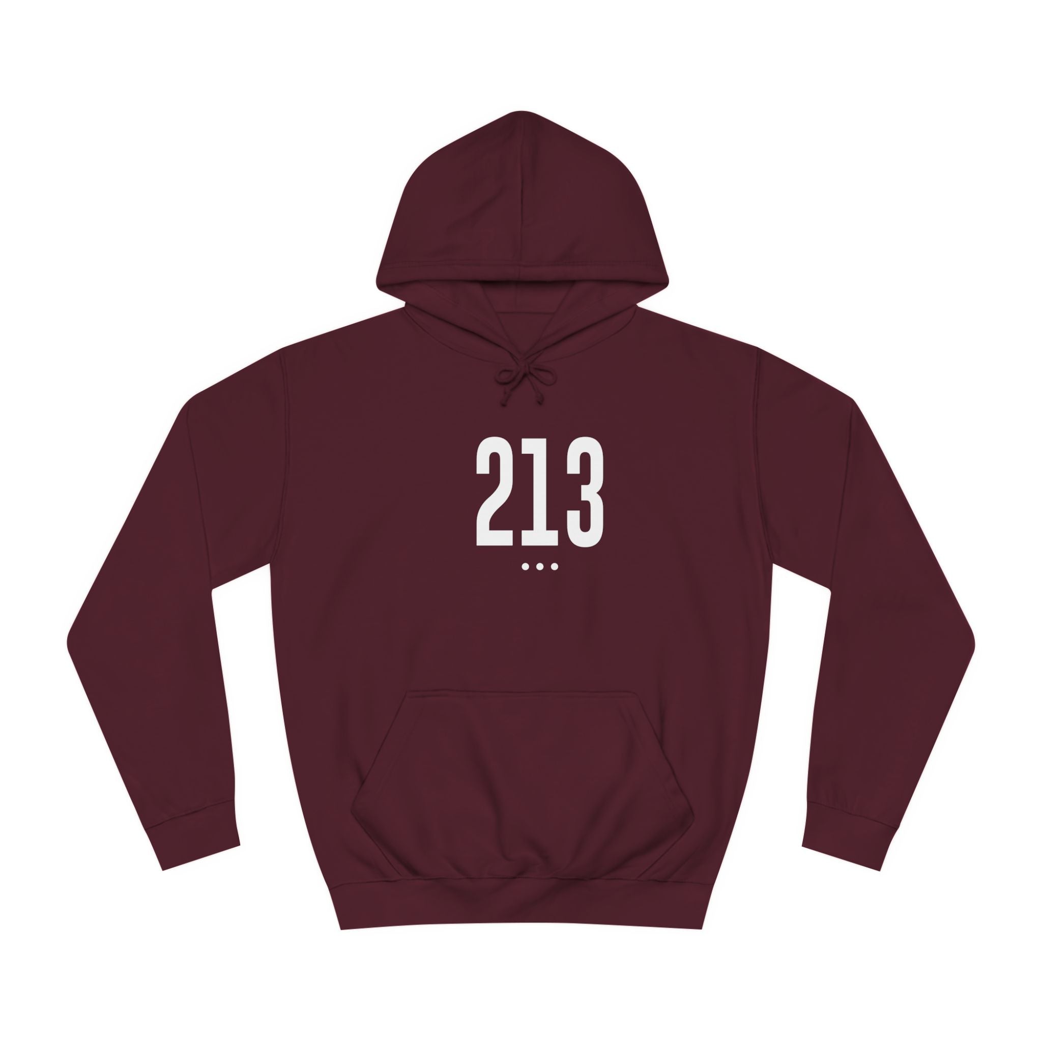 213 White Logo Front Unisex College Hoodie