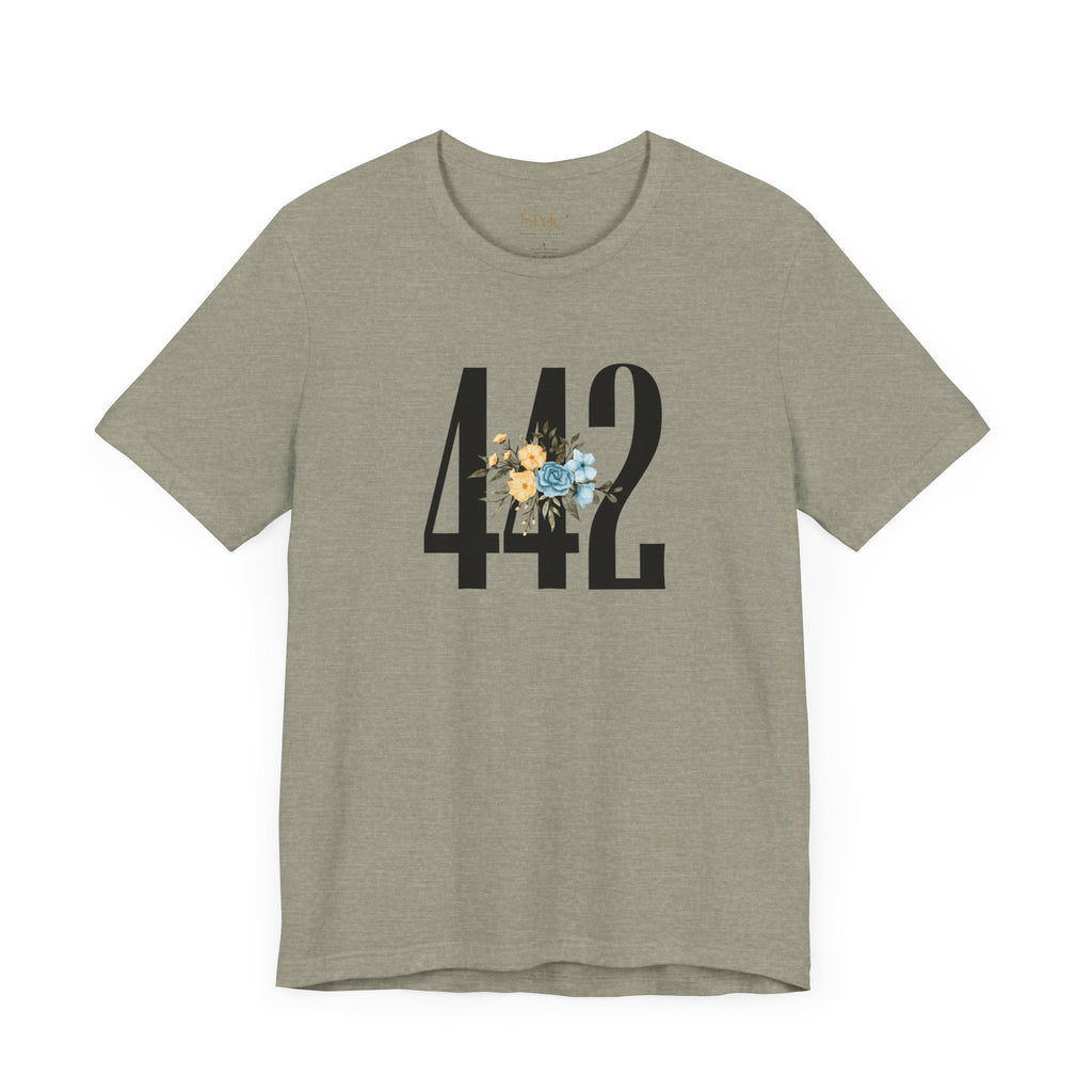 Floral 442 Unisex Tee - Casual, Gift, Birthday, Floral Design, Vintage Style