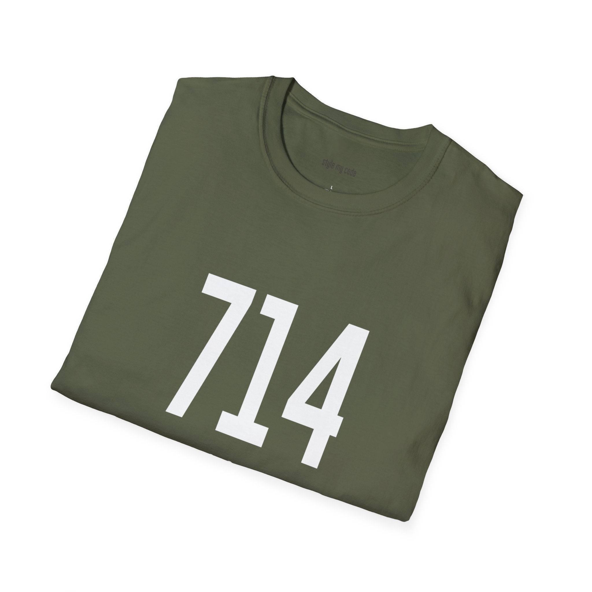 714 White Logo Front T-Shirt