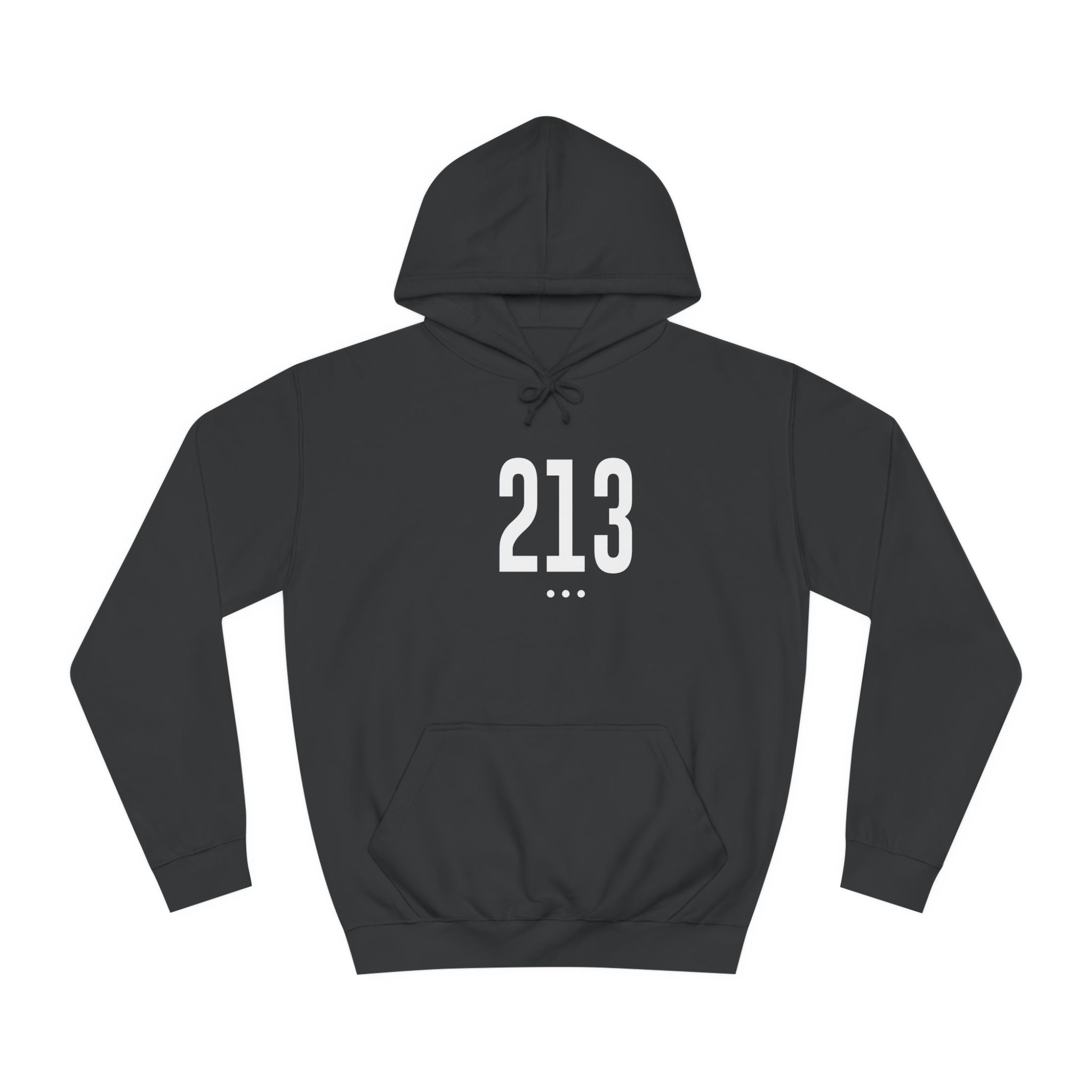 213 White Logo Front Unisex College Hoodie