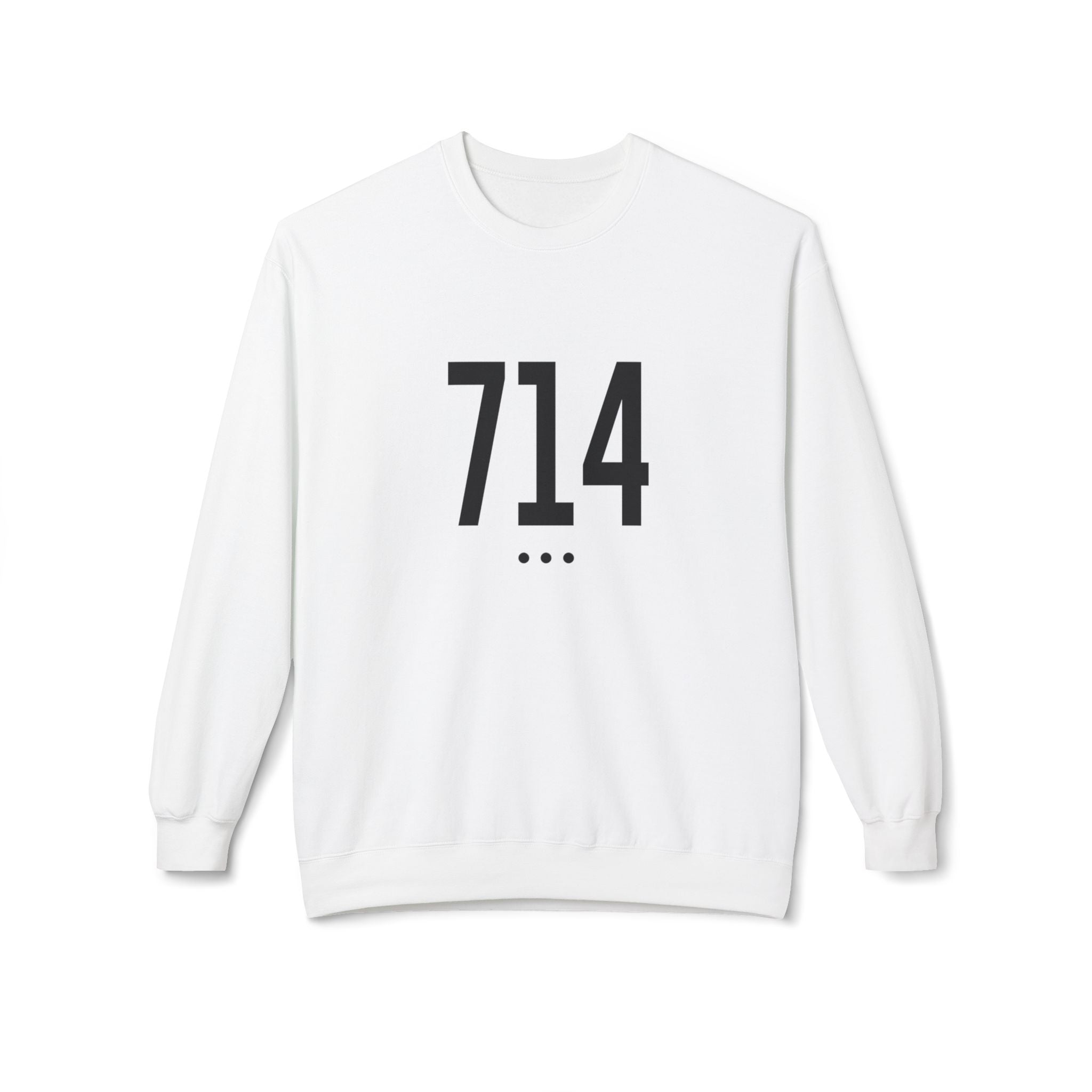 714 Black Logo Front Sweatshirt