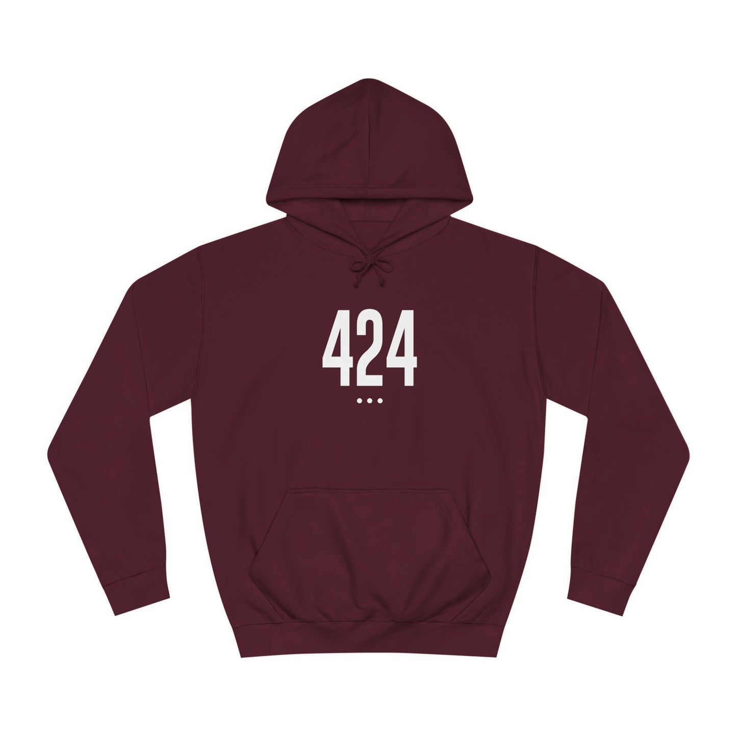 424 White Logo Front Unisex College Hoodie