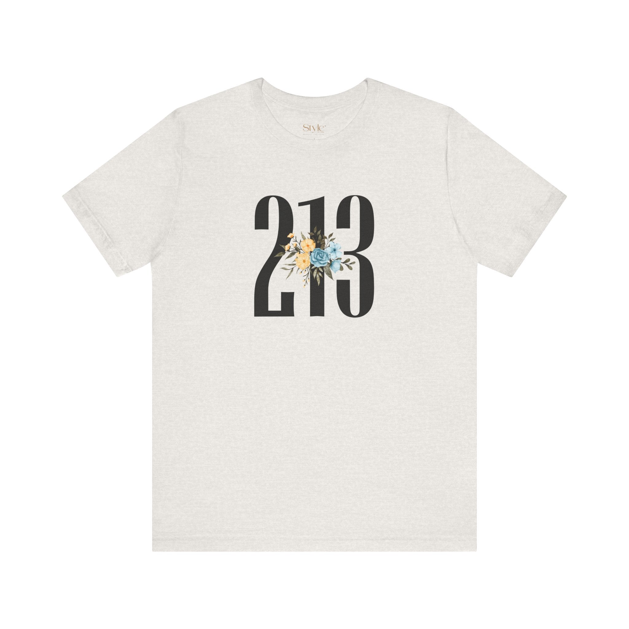 Floral 213 Tee - Unisex Jersey Short Sleeve T-Shirt, Botanical Graphic Tee, Casual Gift, Everyday Wear, Vintage Style, Birthday Gift