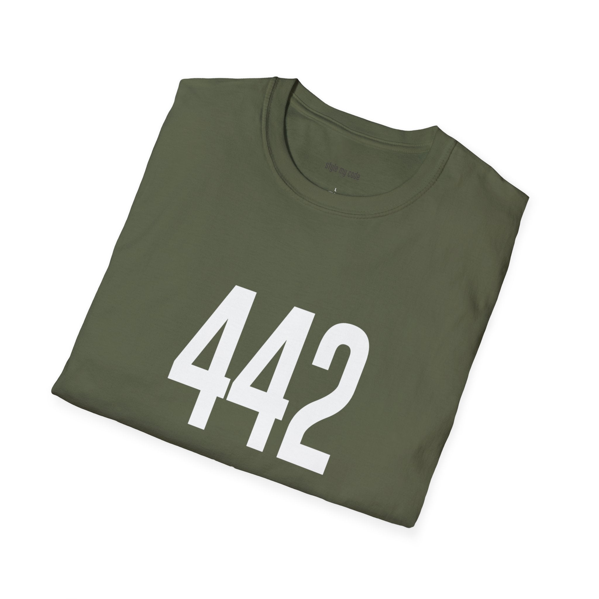 442 White Logo Front Unisex Softstyle T-Shirt