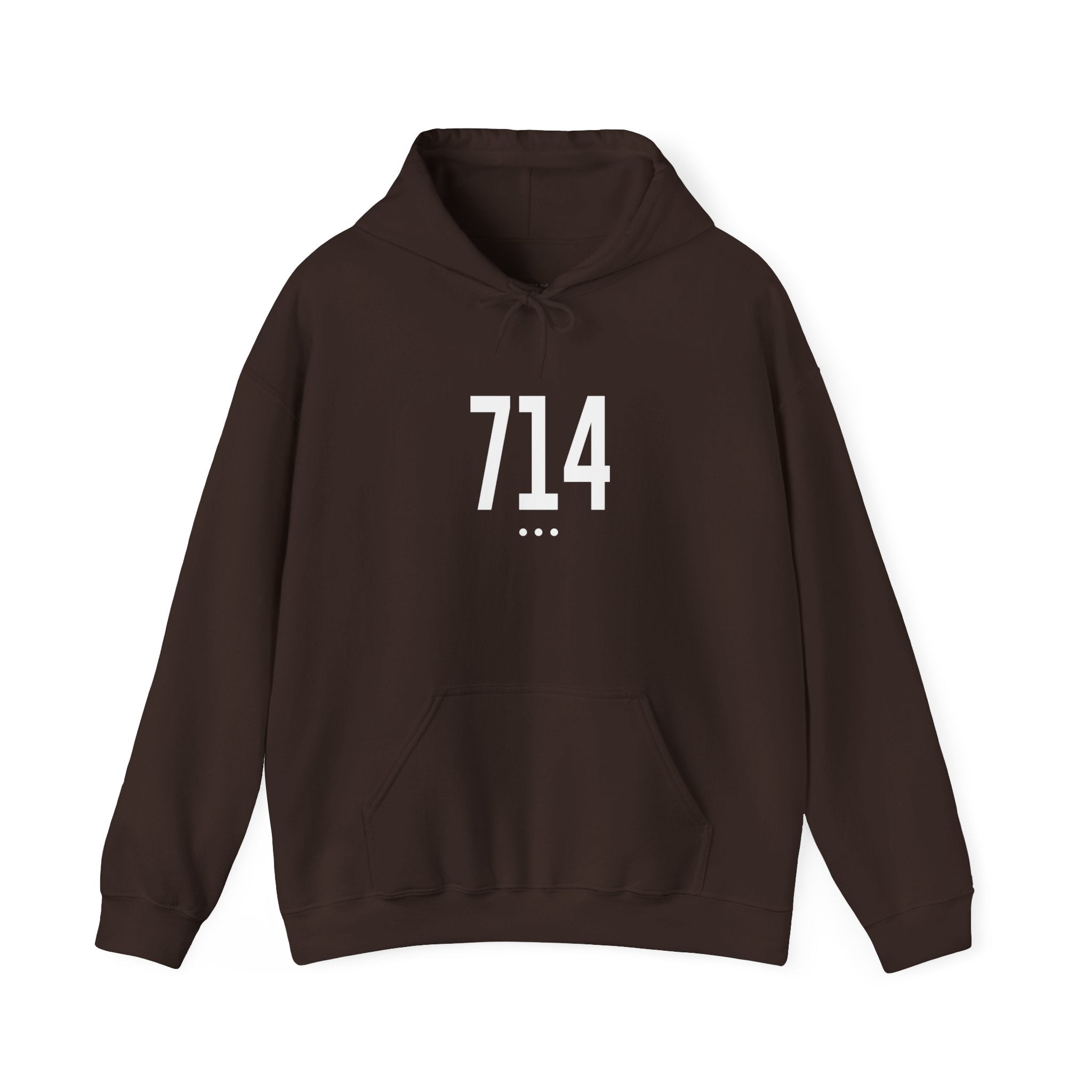 714 White Logo Front Hoodie