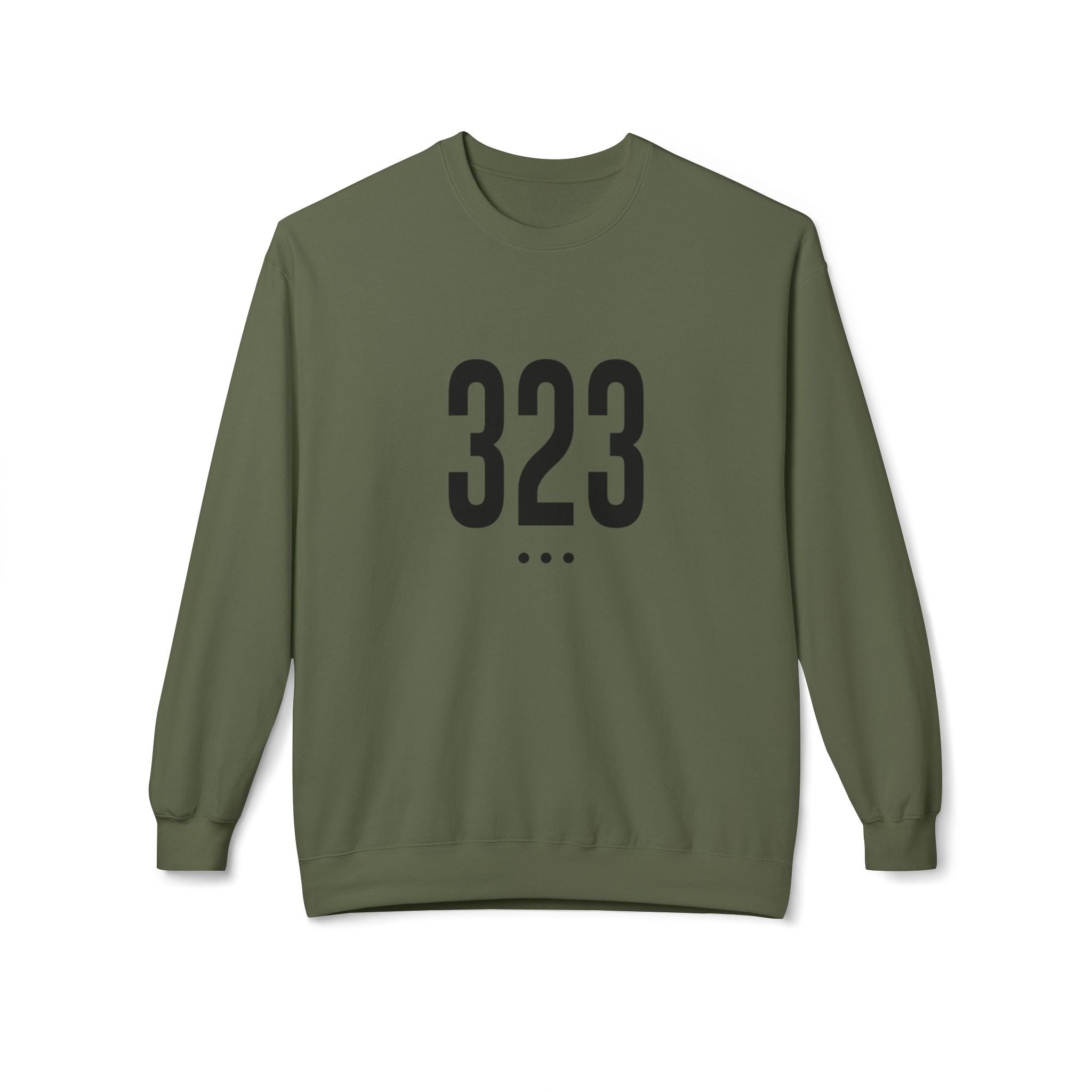 323 Black Logo front Crewneck Sweatshirt