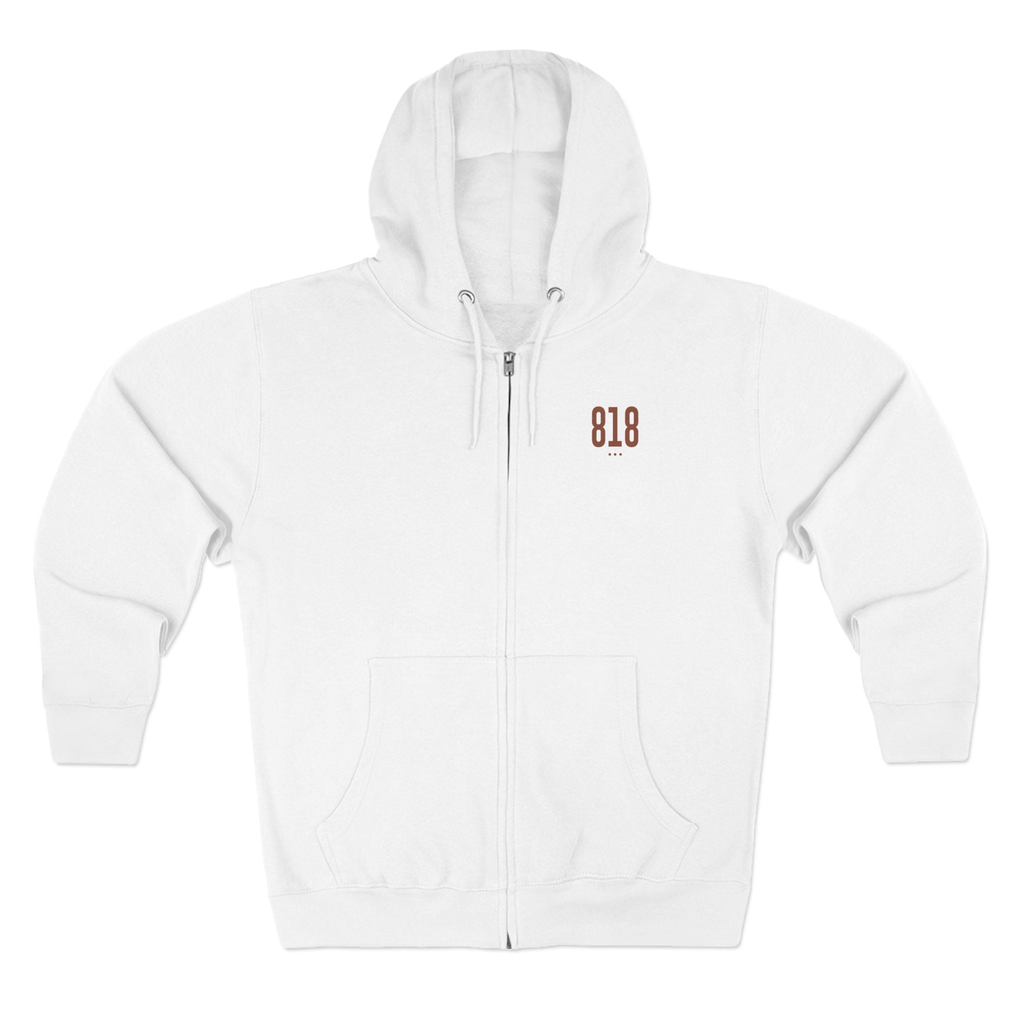 818 - White Zip Hoodie