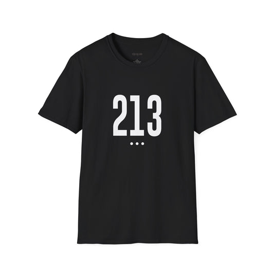 213 White Logo Front Unisex Softstyle T-Shirt