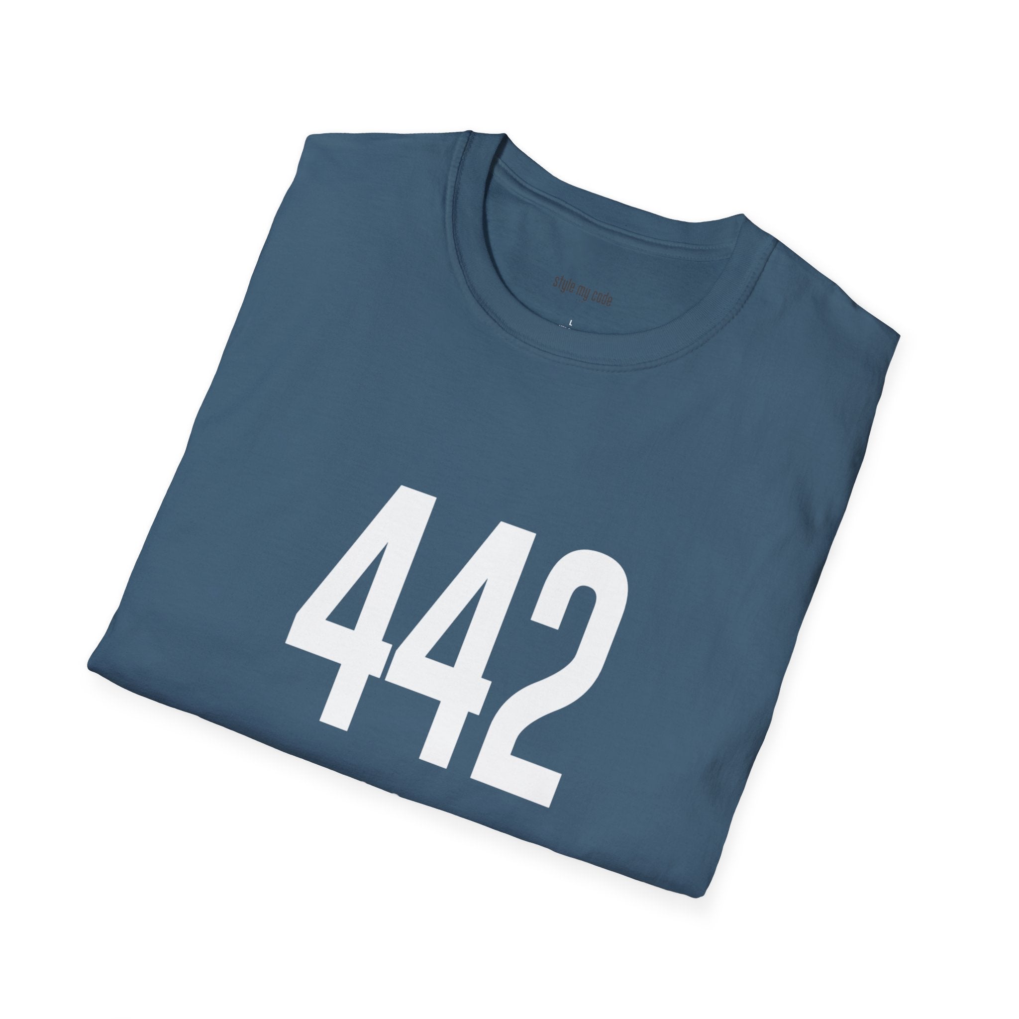 442 White Logo Front Unisex Softstyle T-Shirt