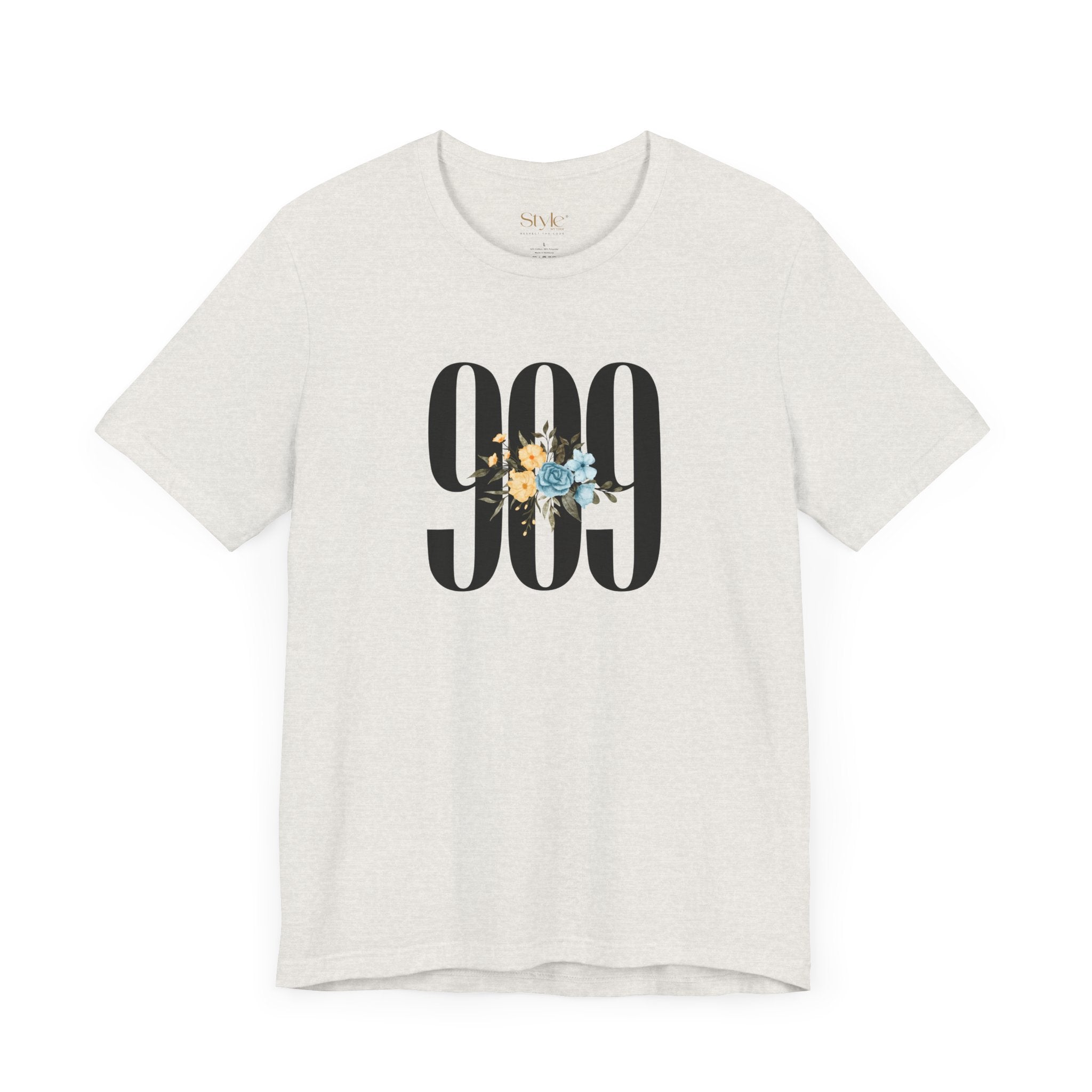 Floral 909 Unisex Tee - Casual, Gift, Birthday, Floral Design, Vintage Style