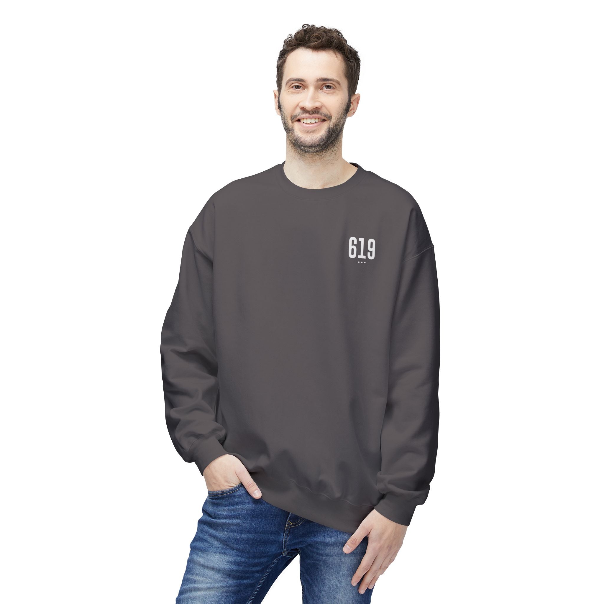 619 White Logo Unisex Crewneck Sweatshirt