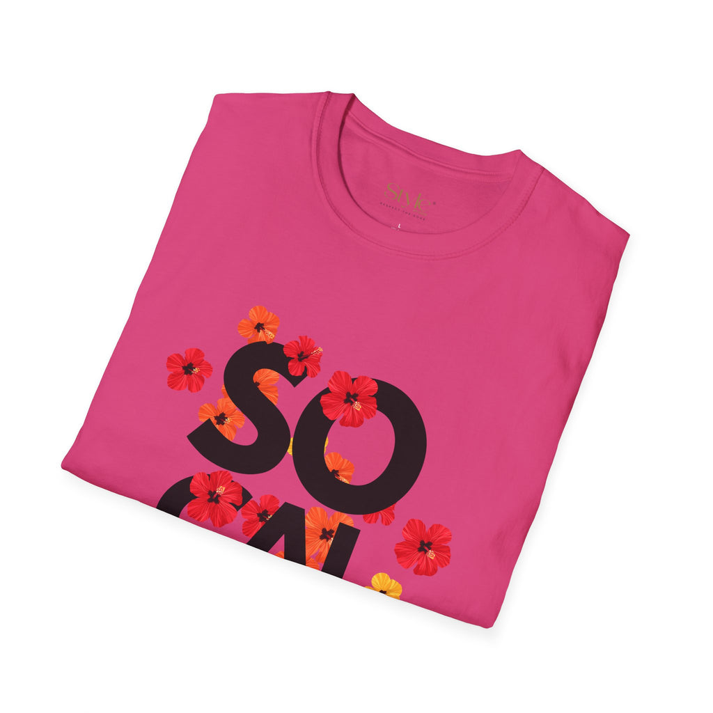 SoCal Local Floral T-Shirt | Unisex Softstyle Tee | Beachwear, Casual Outfit, Gift for Friends, Summer Vibes, Team Event