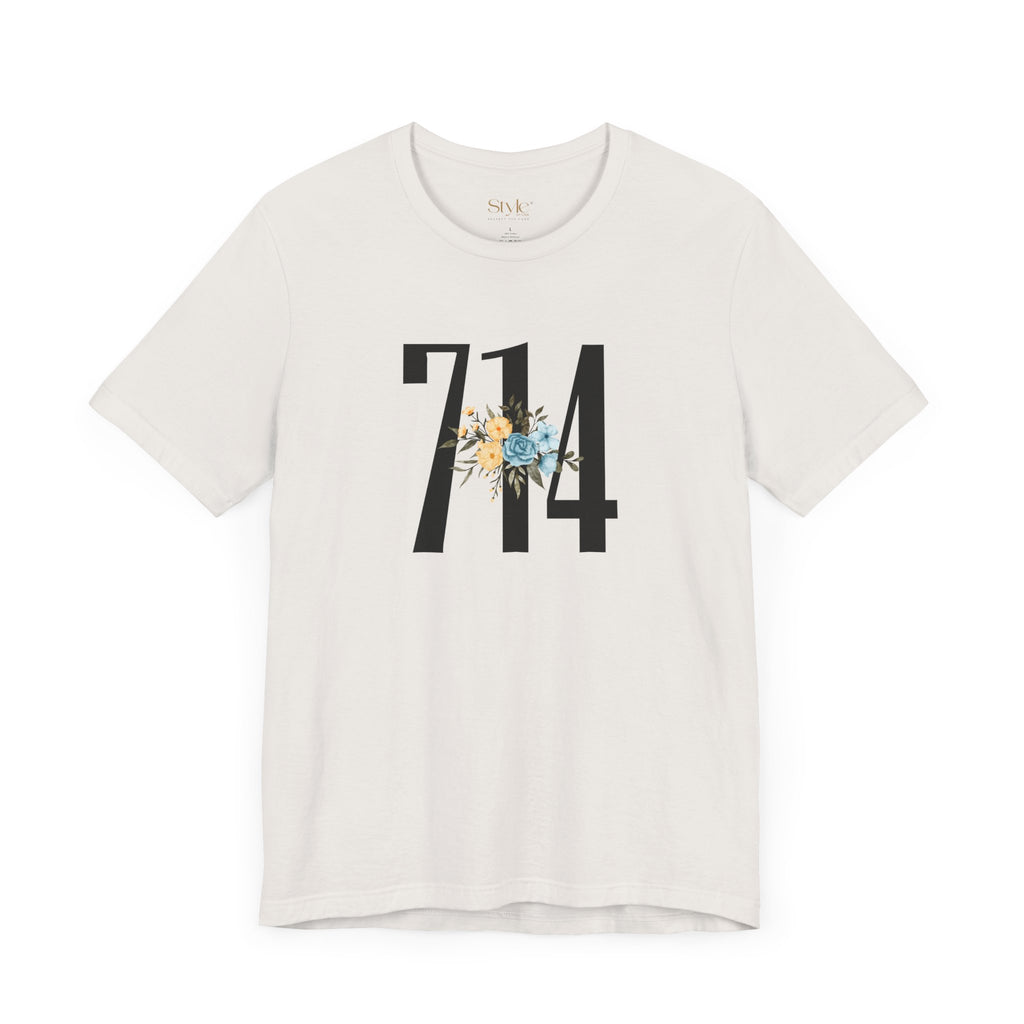 Floral 714 Unisex Tee - Casual, Gift, Birthday, Floral Design, Vintage Style