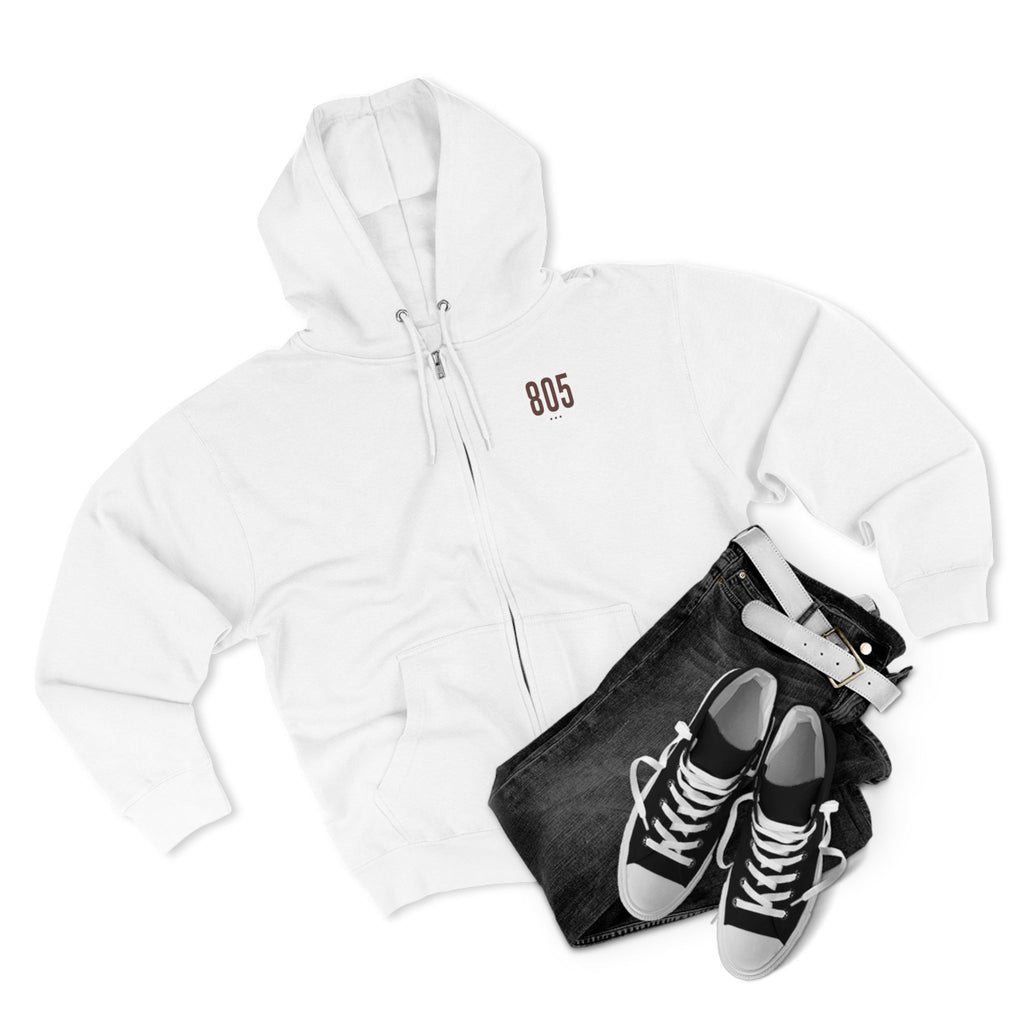 805 - White Zip Hoodie