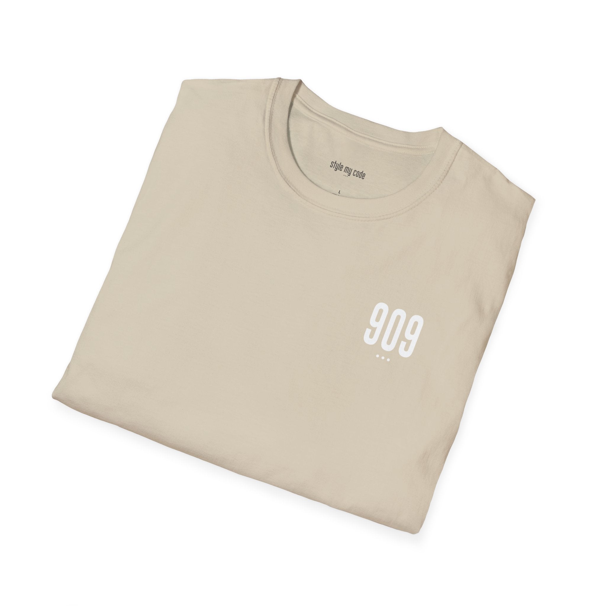 909 White Logo Soft-Style T-Shirt