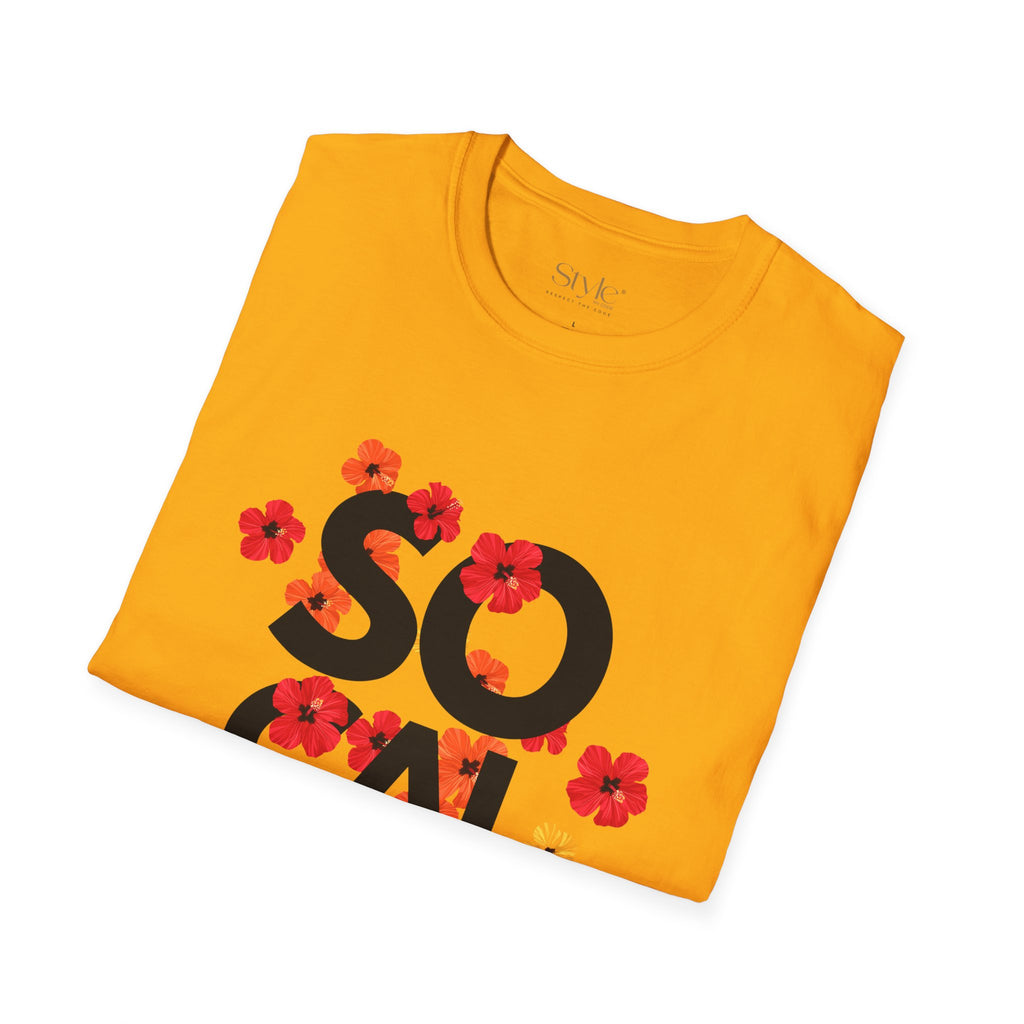 SoCal Local Floral T-Shirt | Unisex Softstyle Tee | Beachwear, Casual Outfit, Gift for Friends, Summer Vibes, Team Event
