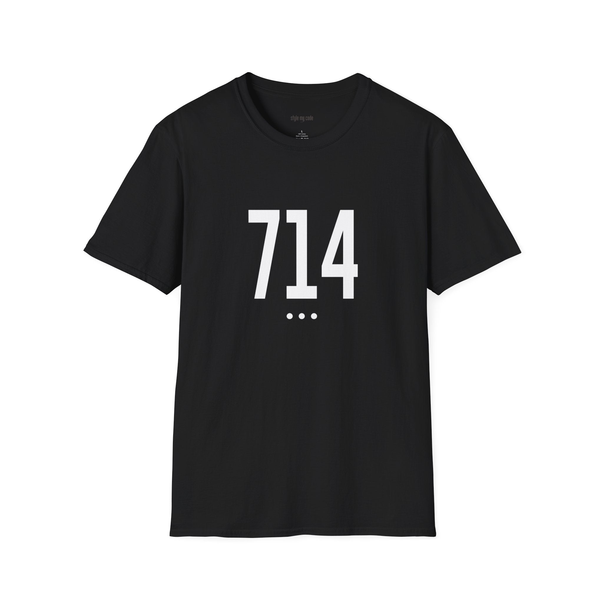 714 White Logo Front T-Shirt