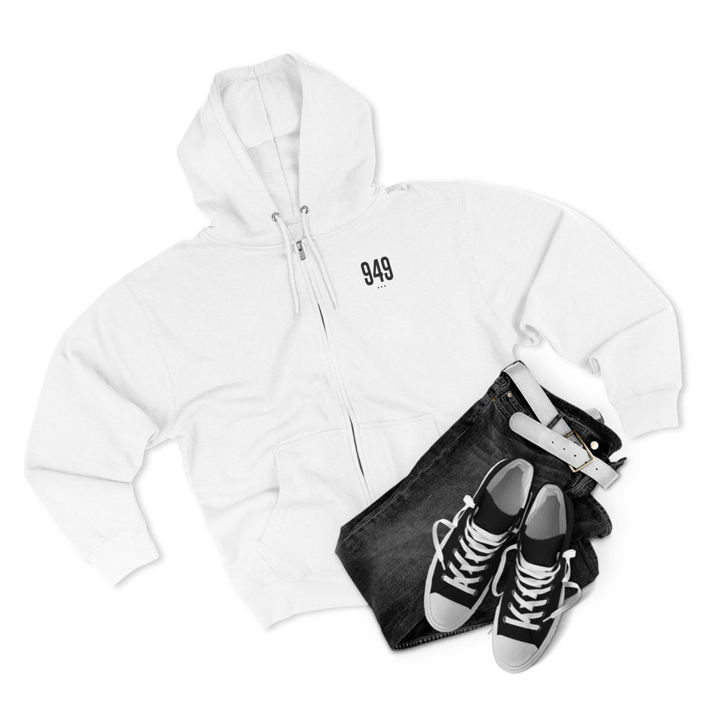 949 OC Street Style Unisex Zip Hoodie, Comfortable Layer, Great for Athleisure, Urban Fashion