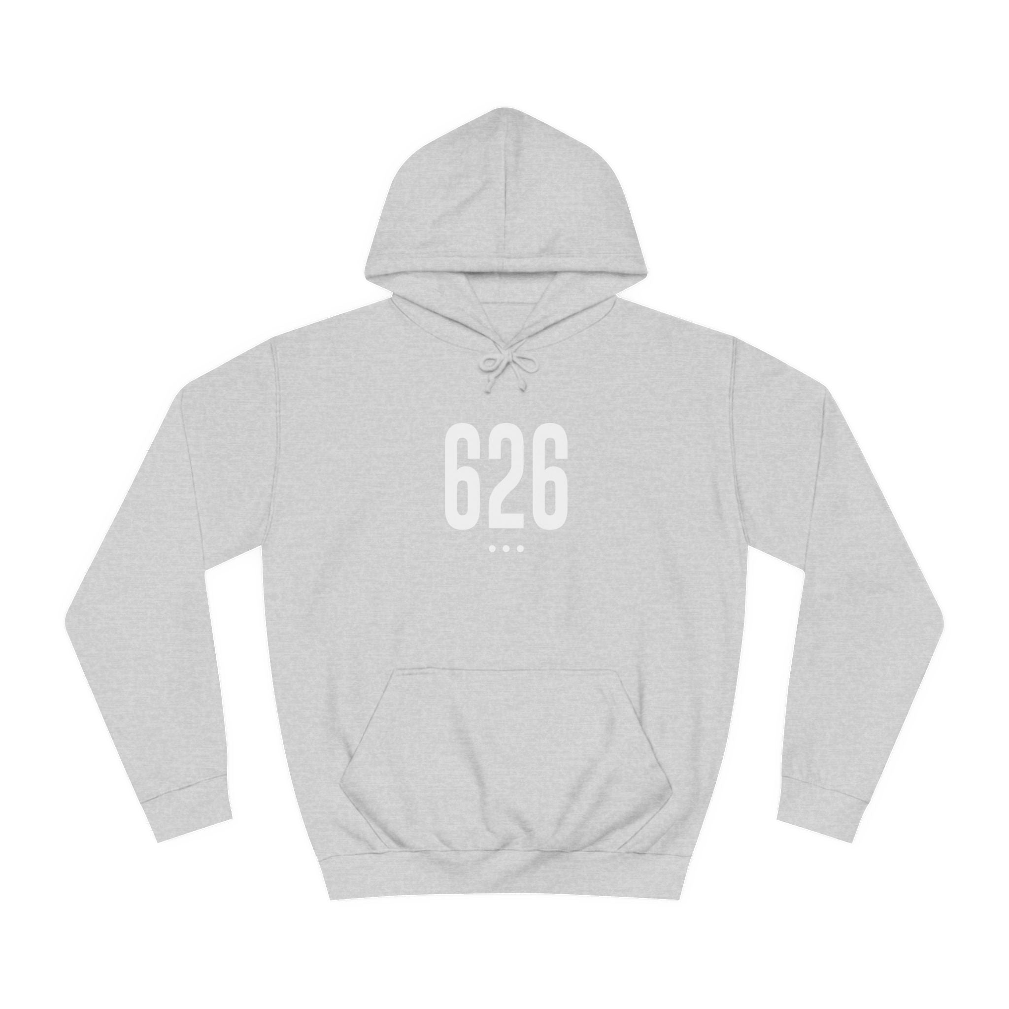626 White Logo Front Unisex College Hoodie