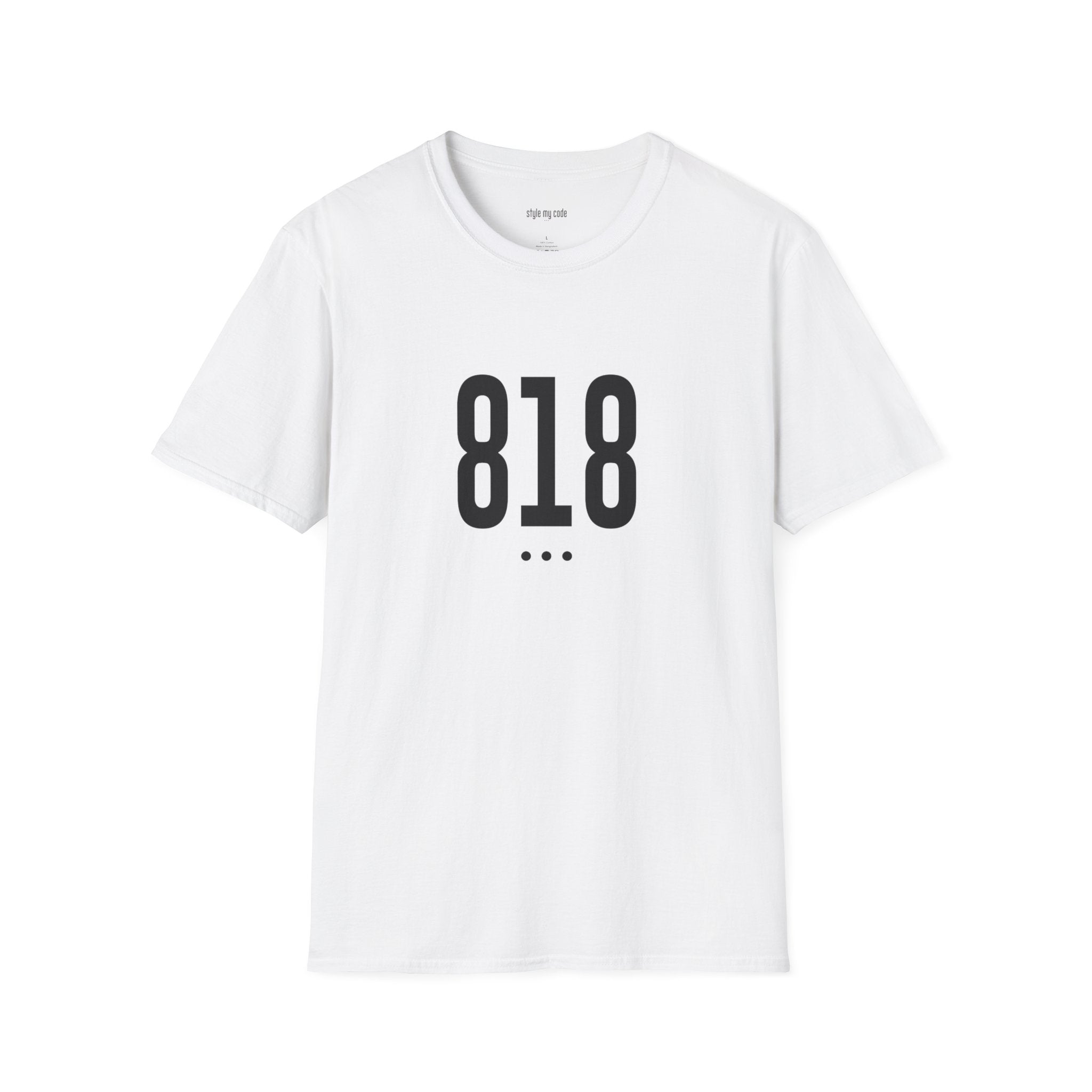818 Black Logo Front Soft-Style T-Shirt
