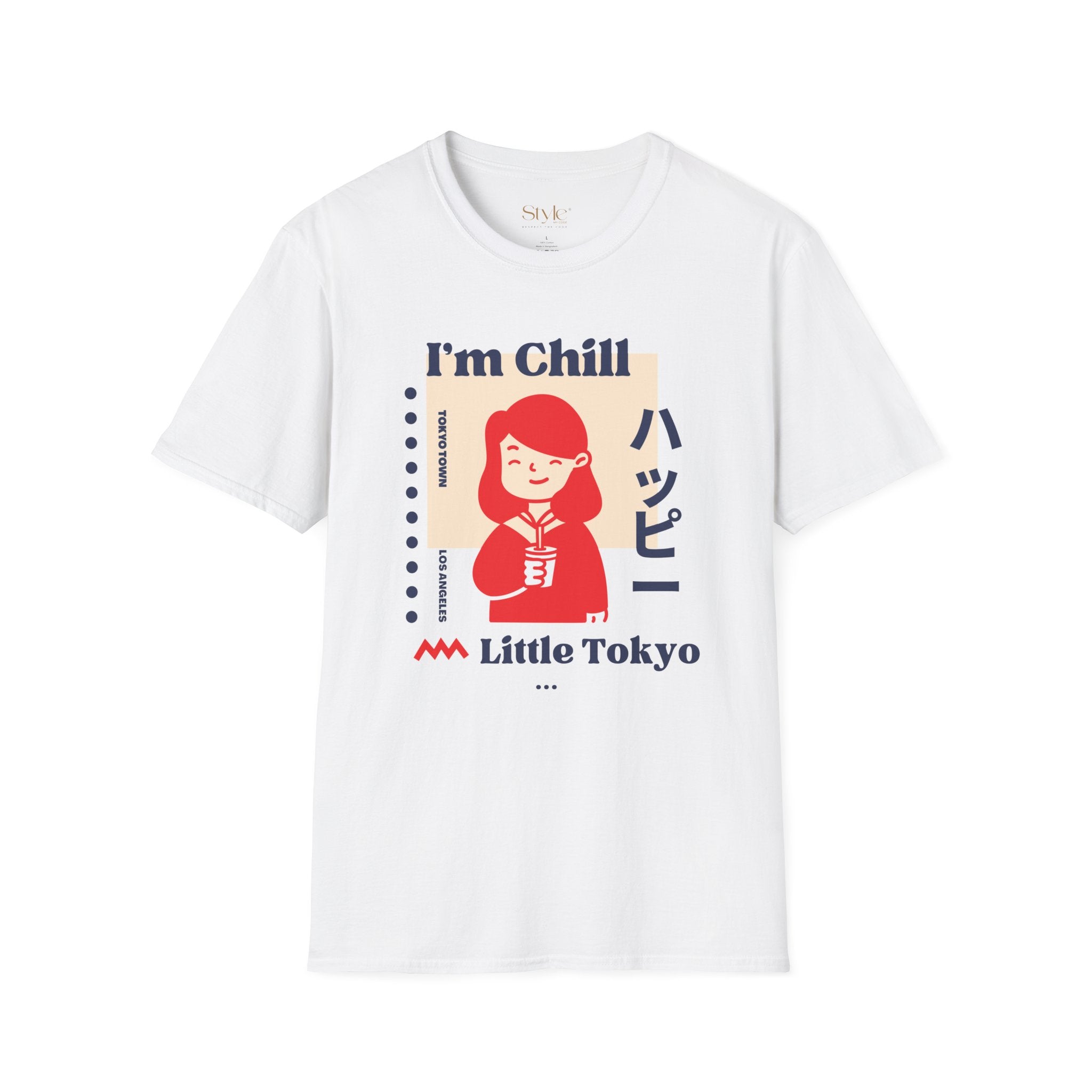 Chill Vibe Little Tokyo Unisex T-Shirt | Cute Graphic Tee, Casual Wear, Gift for Friends, Tokyo Inspired, Summer Outfit, Laid-back Style