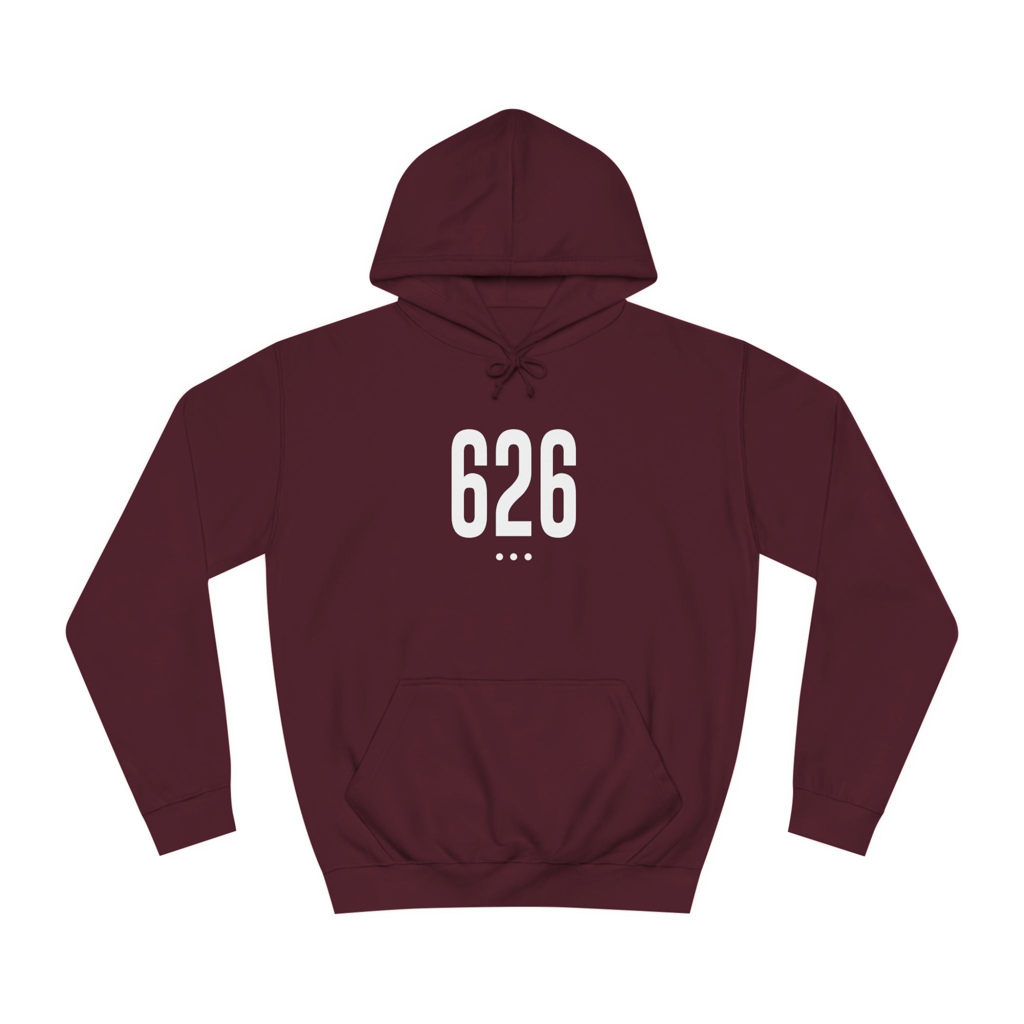626 White Logo Front Unisex College Hoodie